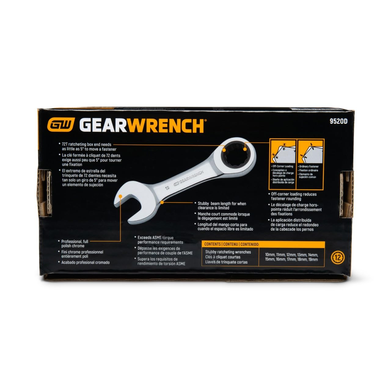 gearwrench-9520d-10-piece-12-point-stubby-ratcheting-combination-wrench-set-metr image 5