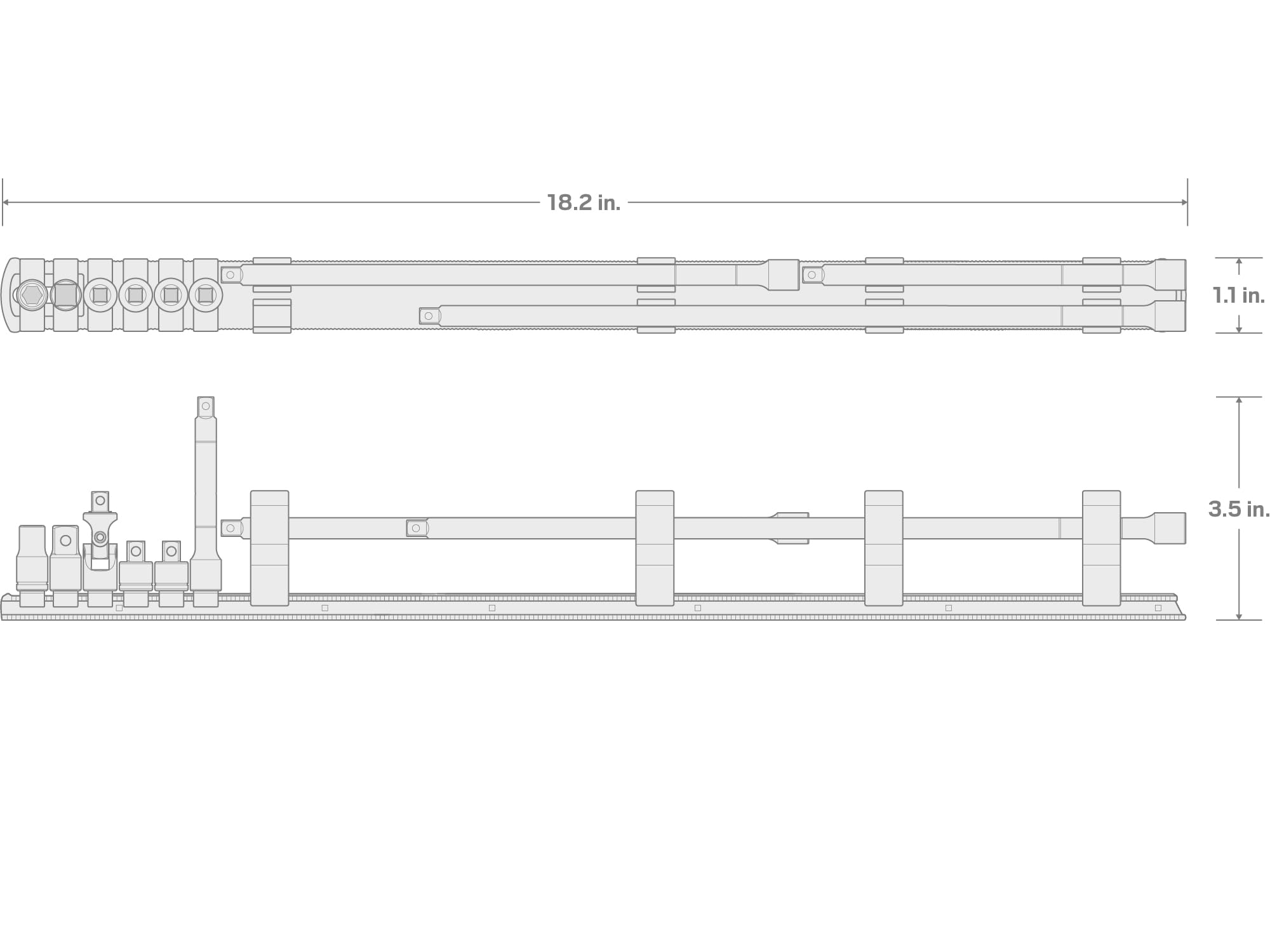 tekton-sha90101-extension-and-accessory-set-with-rail-9-piece-1-4-in-drive-with- image 4