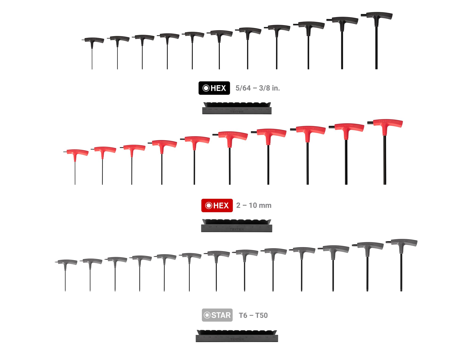 tekton-key92002-flat-end-hex-and-star-t-handle-key-set-34-piece image 2