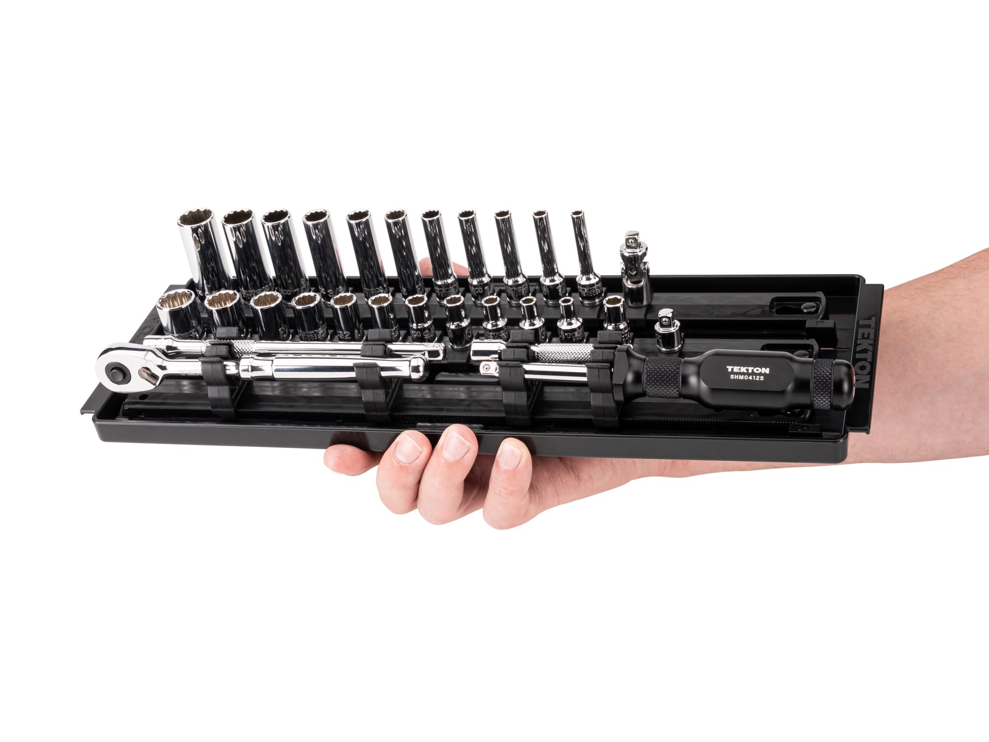 tekton-skt03102-1-4-inch-drive-12-point-socket-and-ratchet-set-29-piece image 7