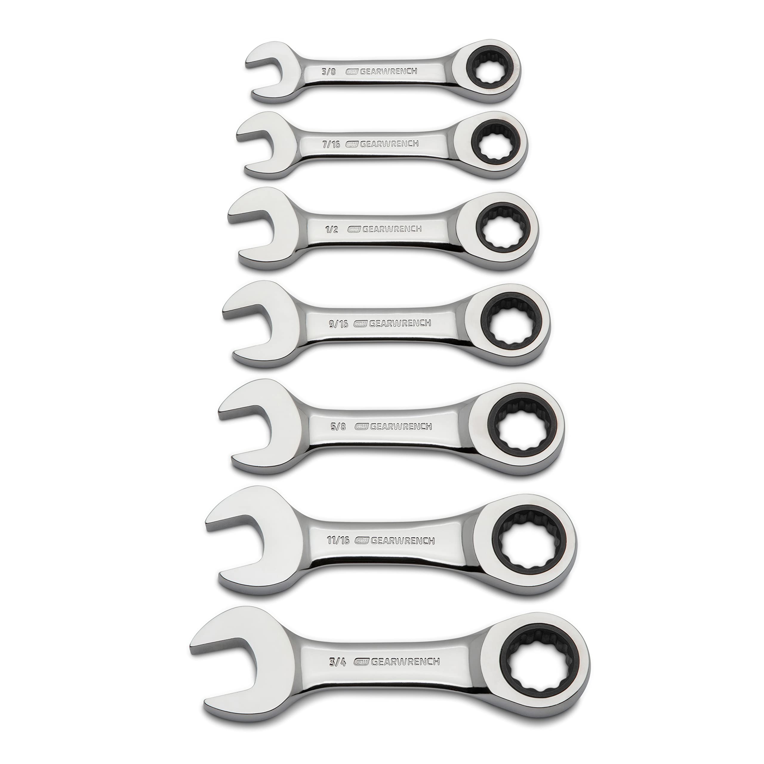 gearwrench-9507d-7-piece-12-point-stubby-ratcheting-combination-wrench-set-sae image 4
