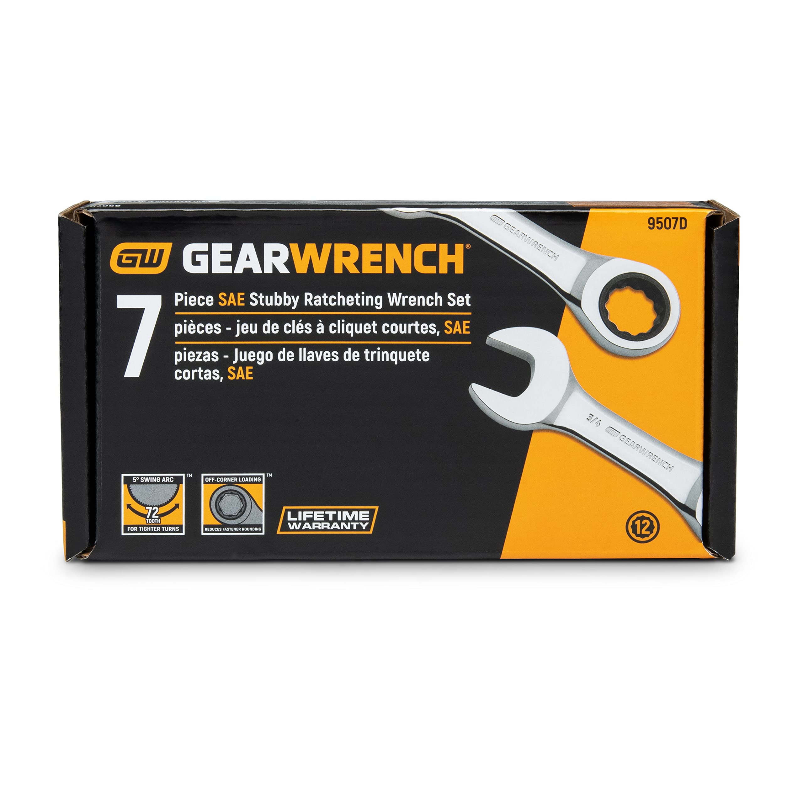 gearwrench-9507d-7-piece-12-point-stubby-ratcheting-combination-wrench-set-sae image 5