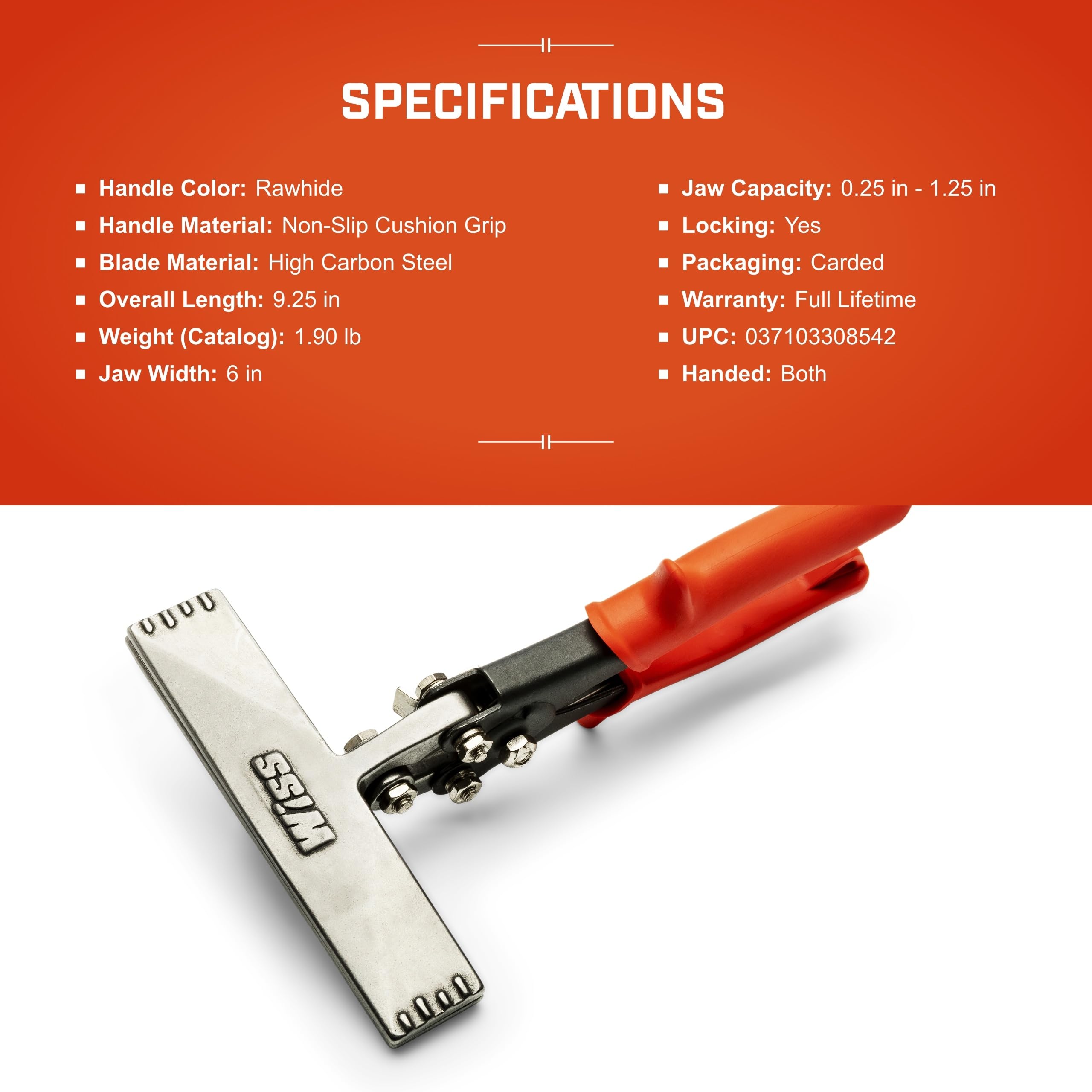 crescent-wiss-ws6n-6-straight-handle-hand-seamer-for-sheet-metal-bending-and-sea image 5