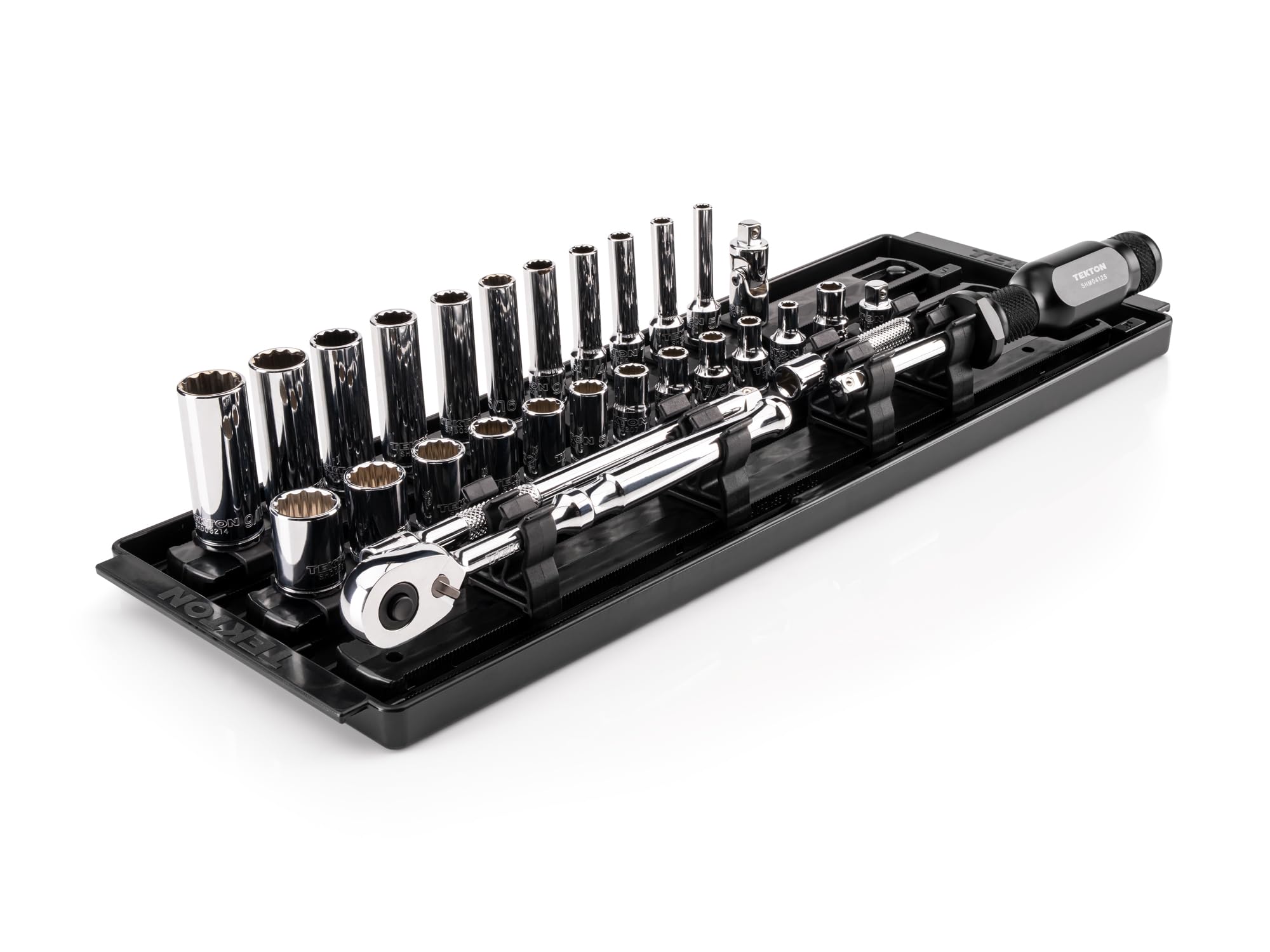 tekton-skt03102-1-4-inch-drive-12-point-socket-and-ratchet-set-29-piece image 1