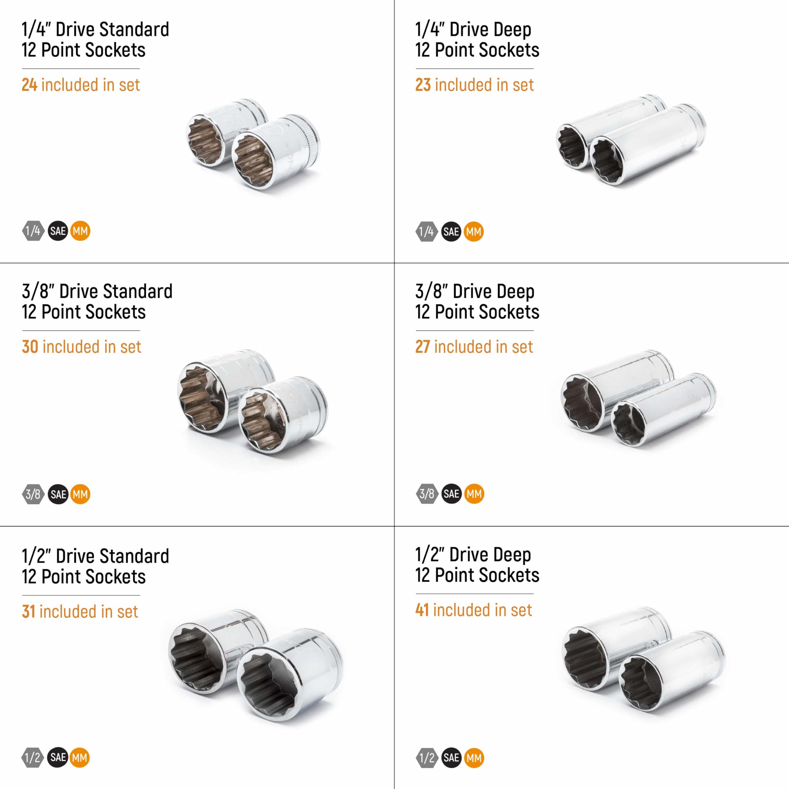 gearwrench-89074-176-piece-1-4-3-8-1-2-drive-12-point-standard-and-deep-sae-metr image 2
