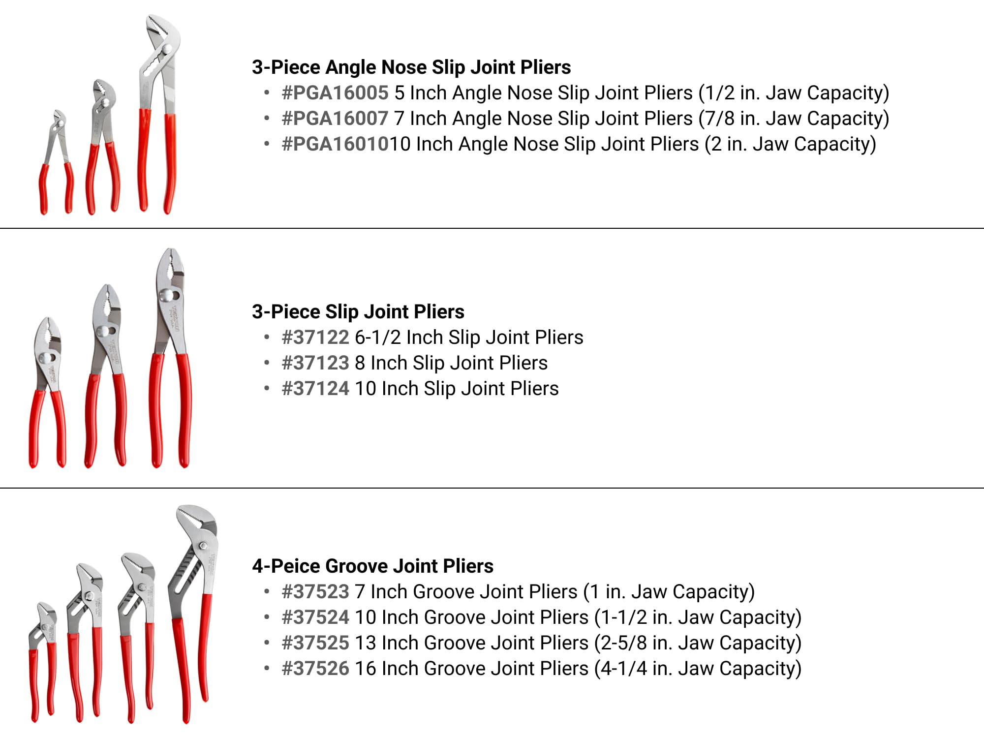 tekton-plr99021-gripping-cutting-locking-and-mini-pliers-set-38-piece image 4