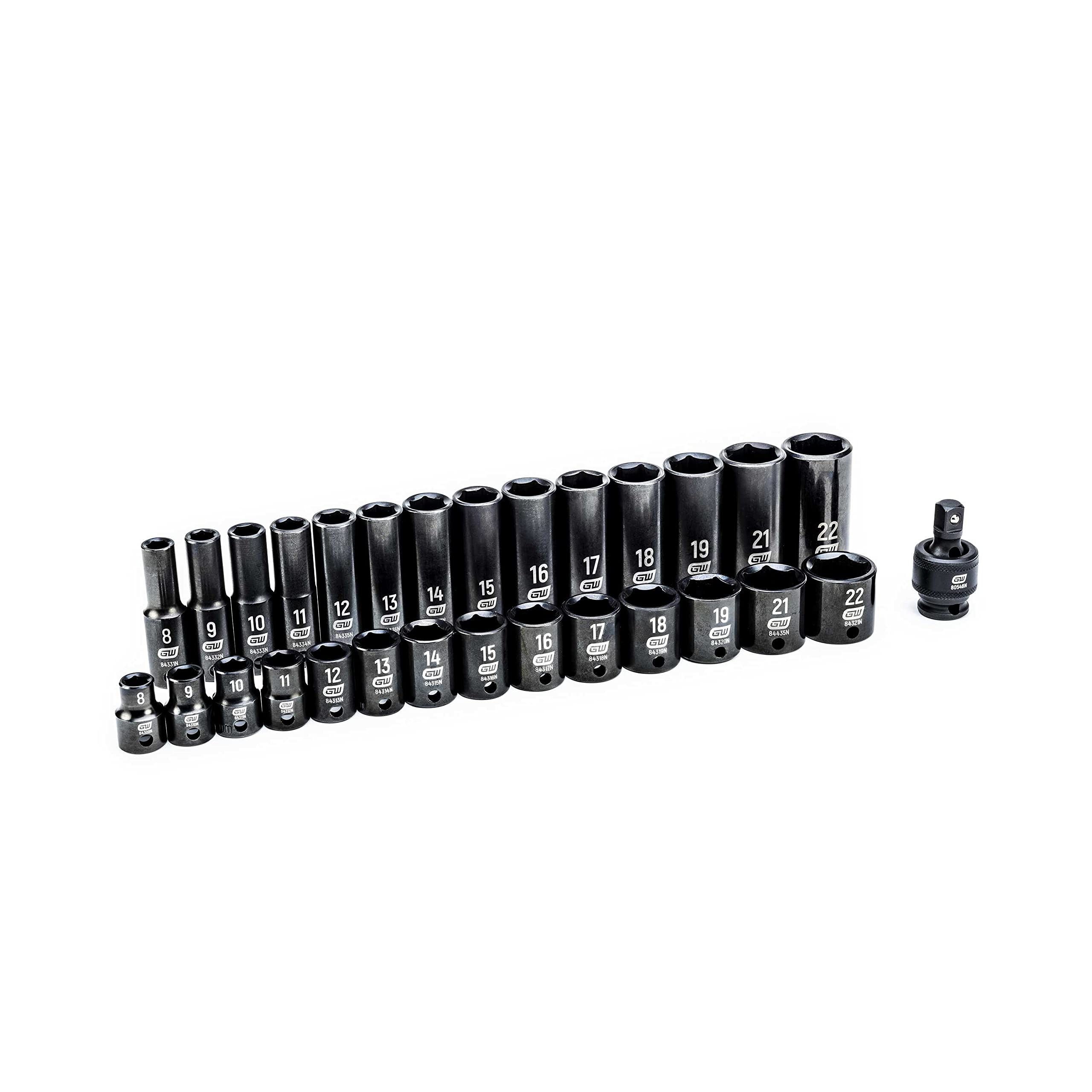 gearwrench-84925n-29-piece-3-8-inch-drive-6-point-impact-socket-set-standard-and image 2