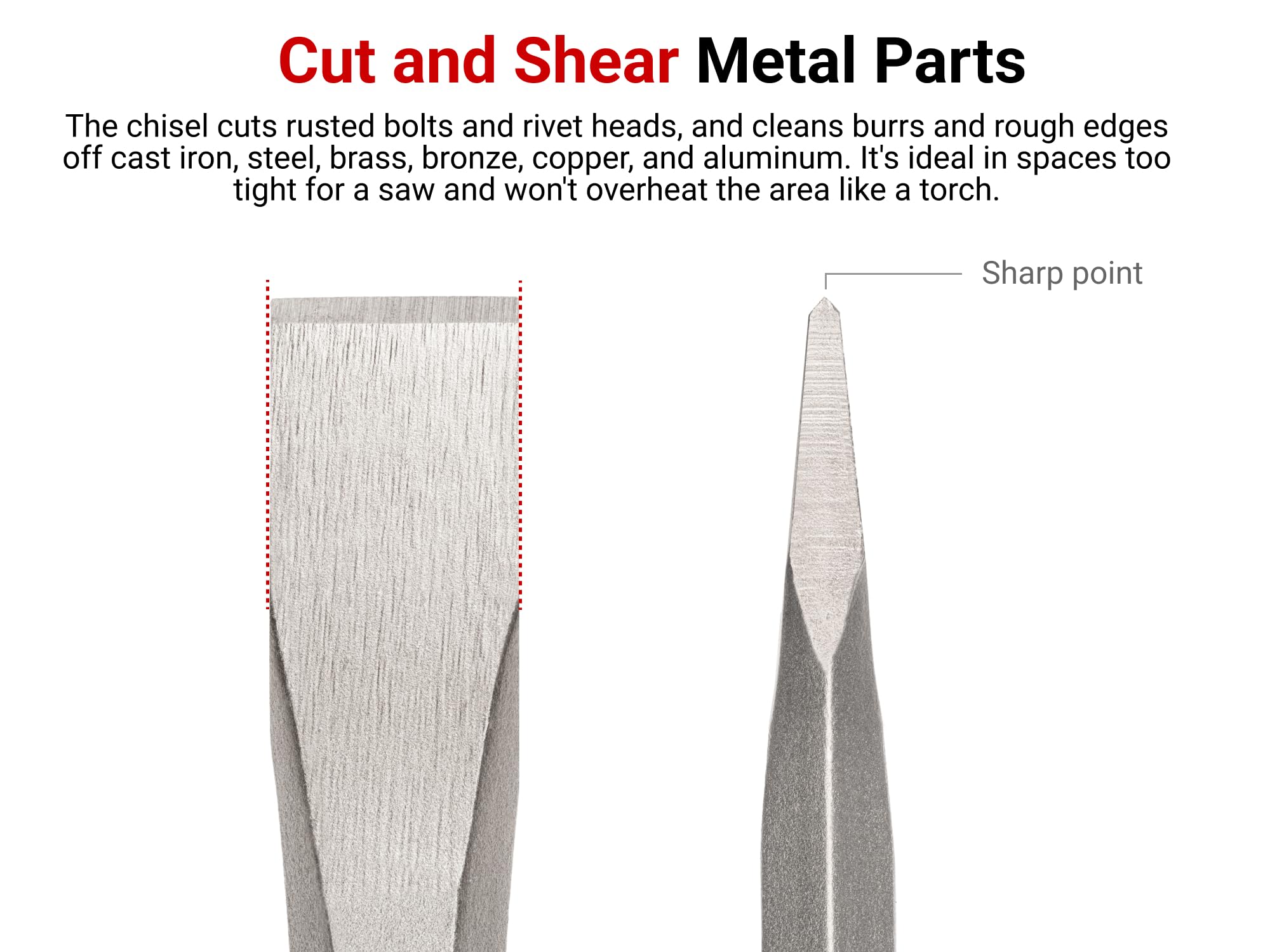 tekton-66207-3-4-inch-long-cold-chisel-5160-high-carbon-steel-made-in-usa image 2