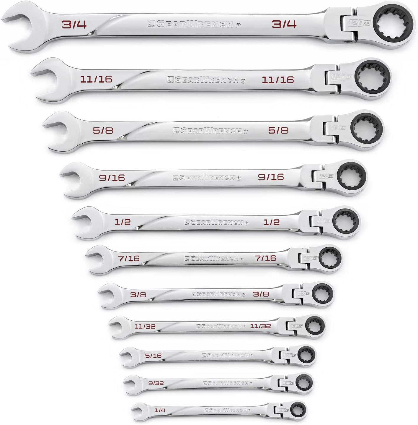 gearwrench-86247-11-piece-120xp-universal-spline-xl-flex-head-ratcheting-combina image 1