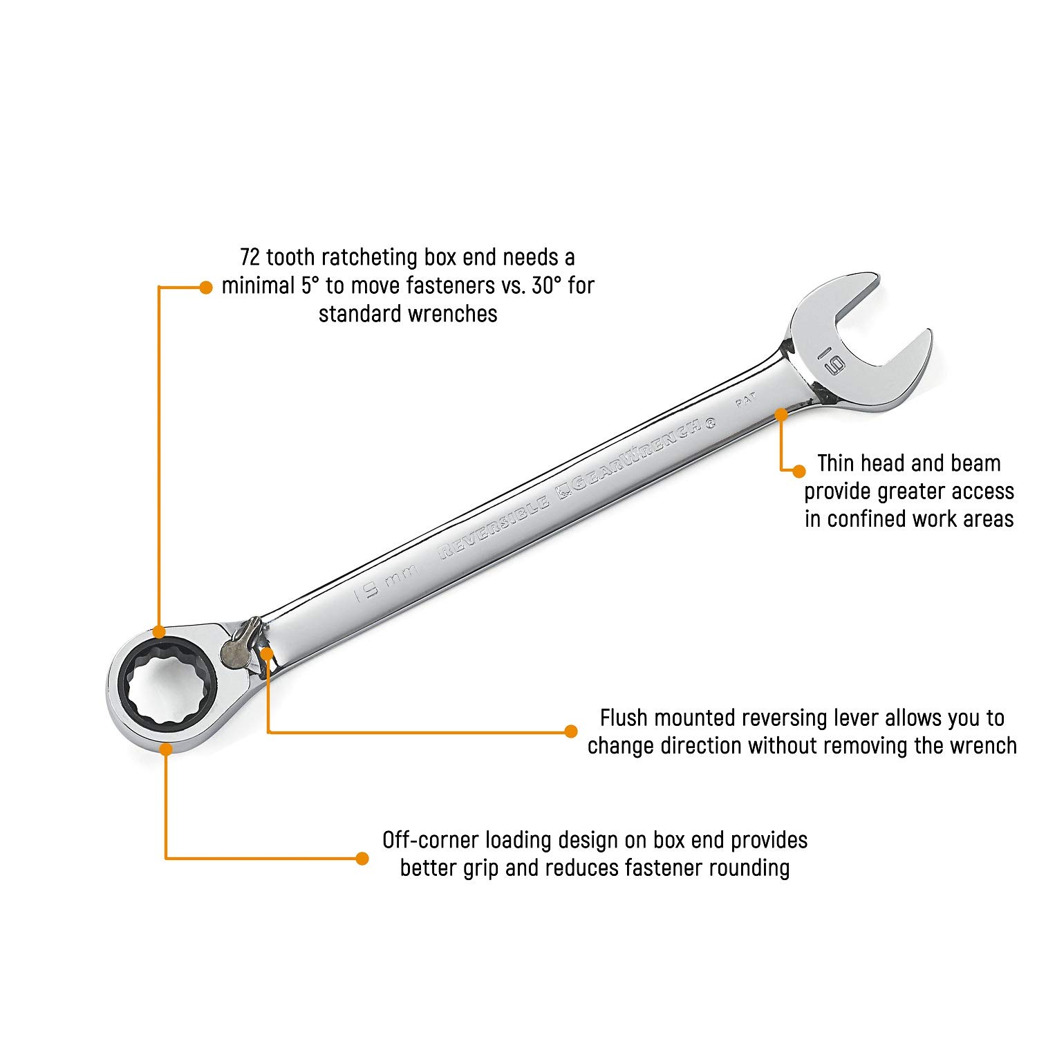 gearwrench-9543-8-pc-12-pt-reversible-ratcheting-combination-wrench-set-metric image 2