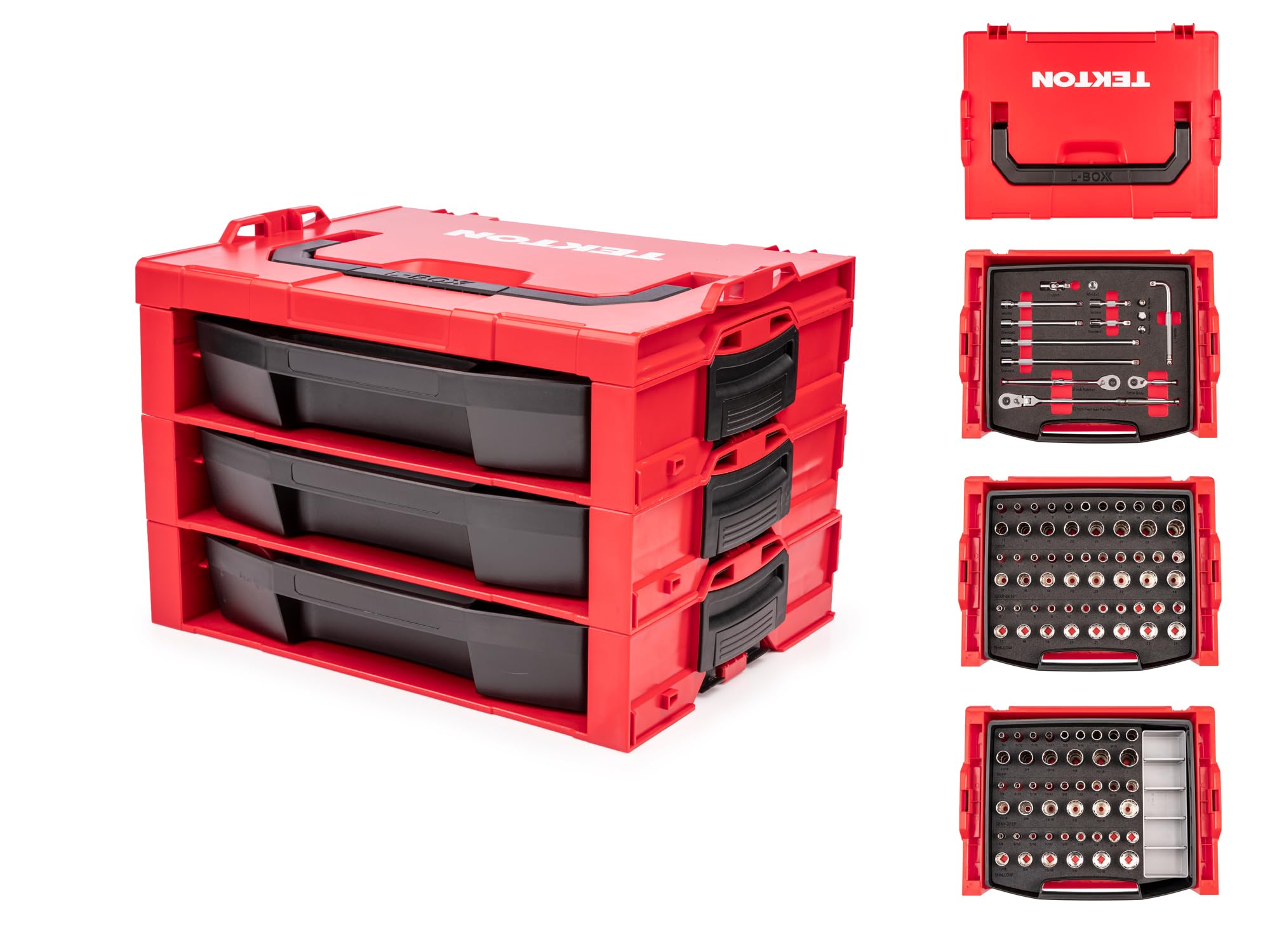 tekton-skt16303-3-8-inch-drive-shallow-semi-deep-and-deep-12-point-socket-and-ra image 1