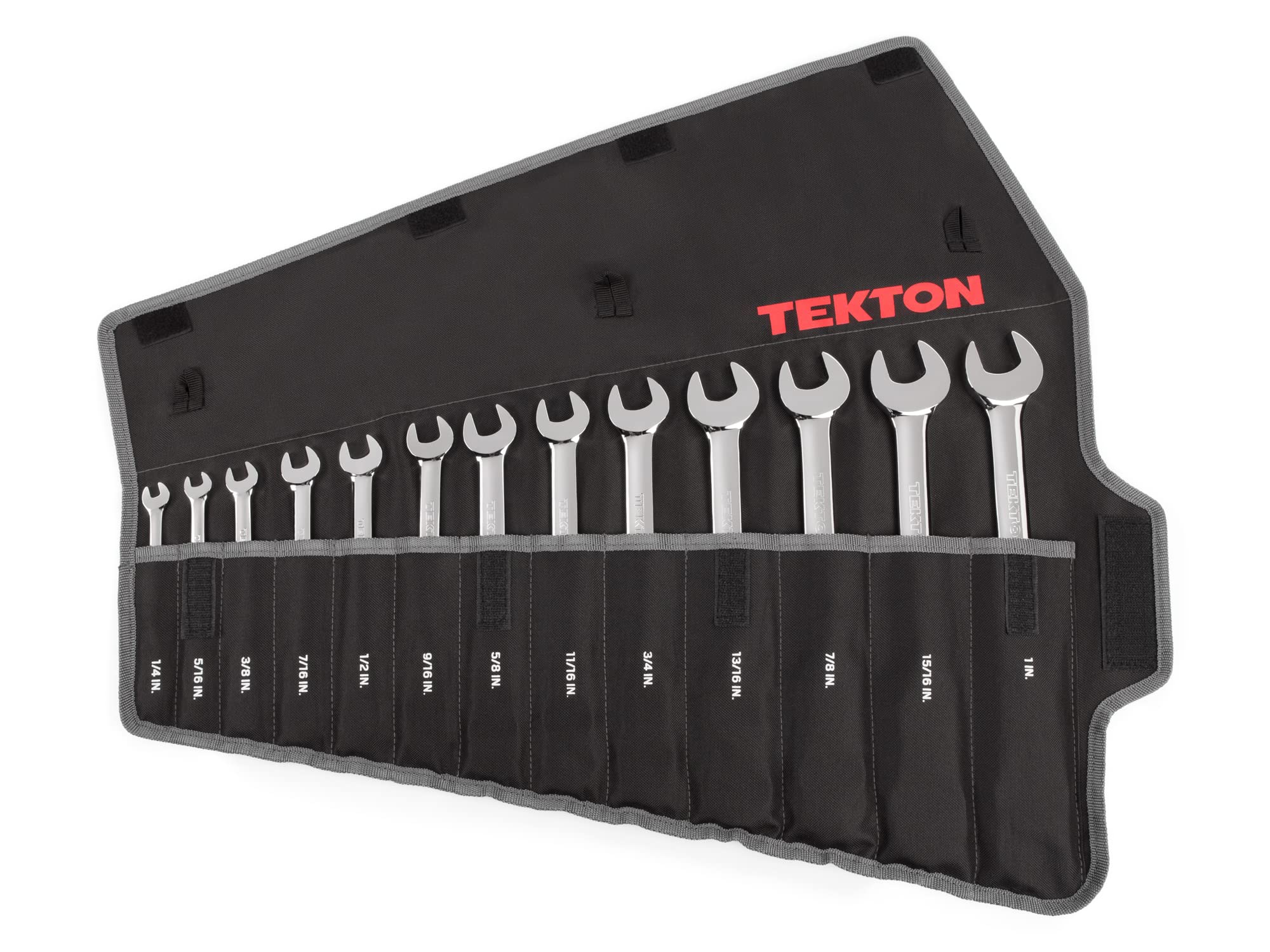 tekton-wrn53091-13-piece-ratcheting-combination-wrench-set-1-4-1-in-with-roll-up image 1
