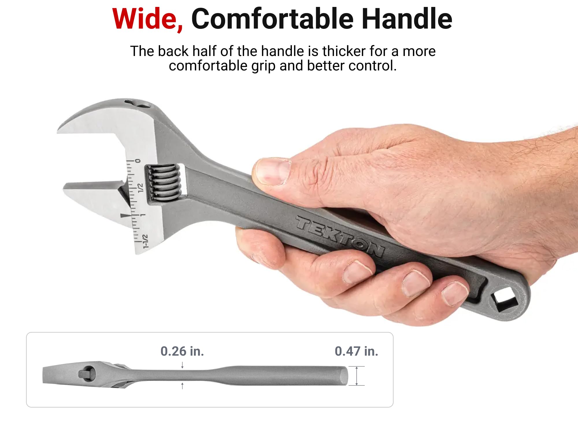 tekton-wsa04222-9-inch-wide-jaw-adjustable-wrench-1-1-2-inch-jaw-capacity-with-3 image 5