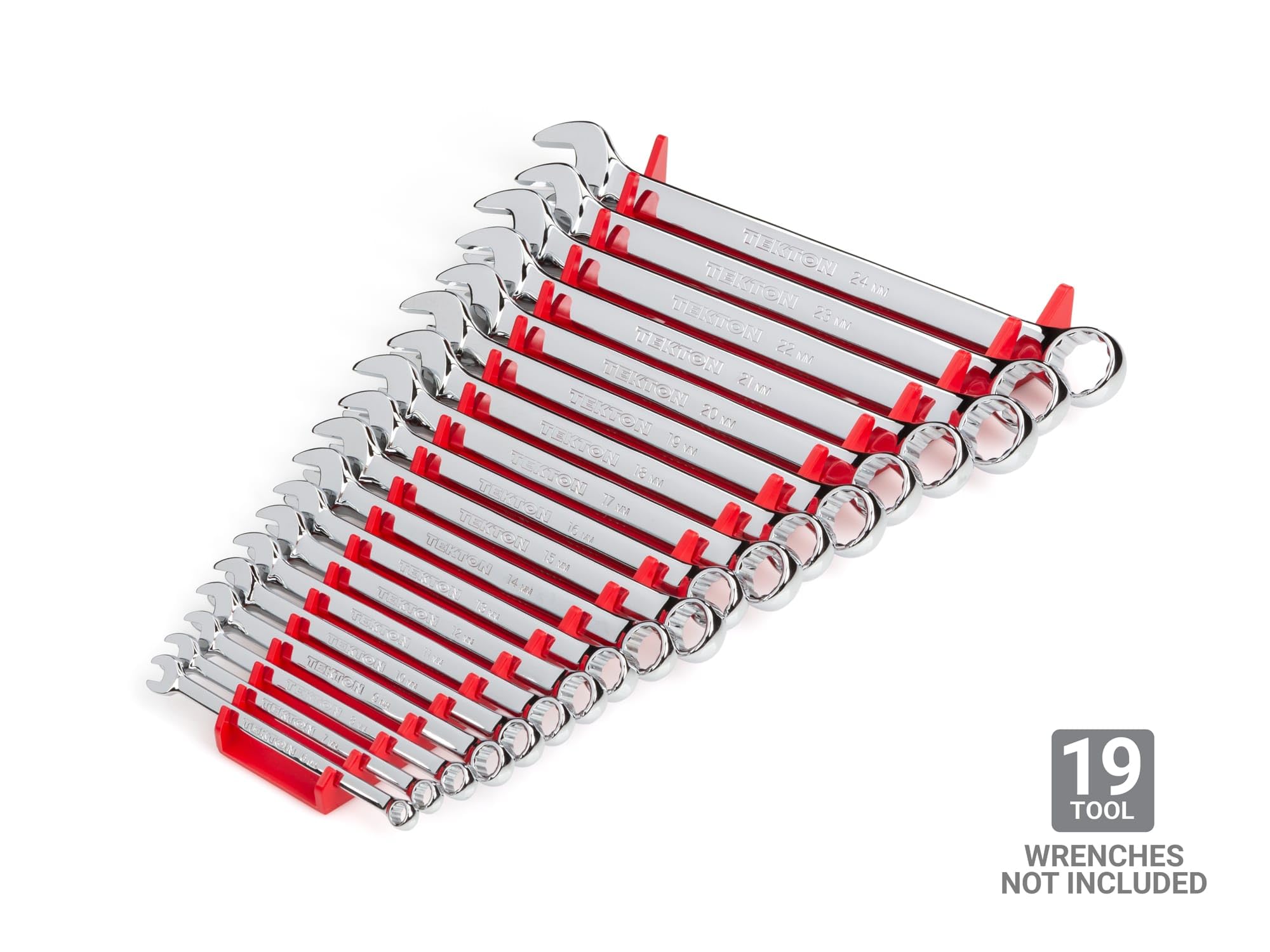 tekton-19-tool-combination-wrench-organizer-rack-red-org29219-made-in-usa image 2