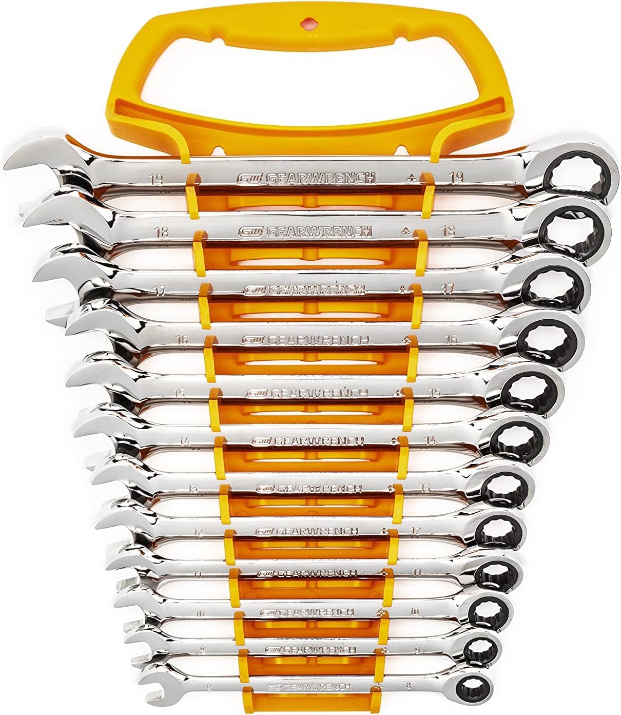 gearwrench-9412-12-piece-12-point-ratcheting-metric-combination-wrench-set image 1