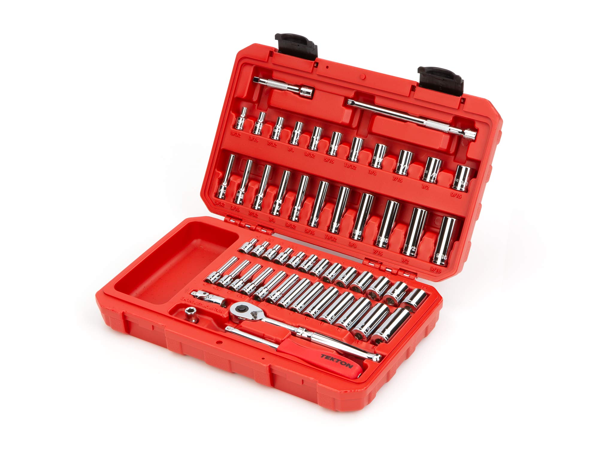 tekton-skt05302-1-4-inch-drive-12-point-socket-and-ratchet-set-55-piece-5-32-9-1 image 2
