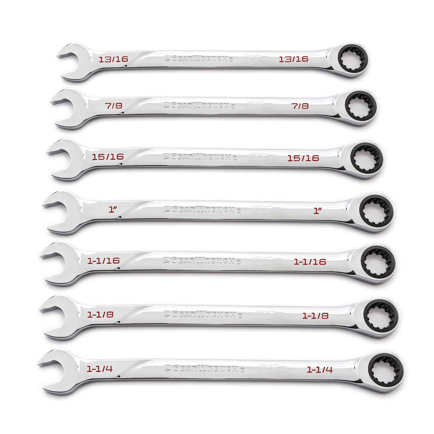 gearwrench-86452-7-pc-120xp-universal-spline-xl-ratcheting-combination-wrench-se image 1