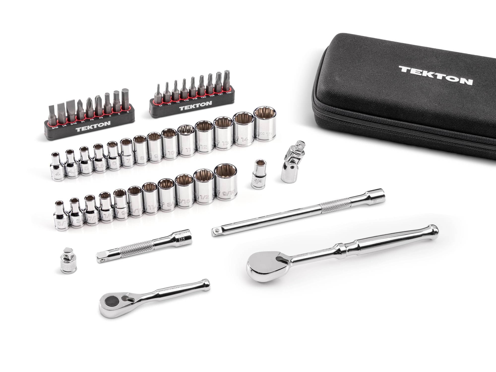 tekton-skt07905-1-4-inch-drive-12-point-small-engine-socket-bit-and-ratchet-set- image 2