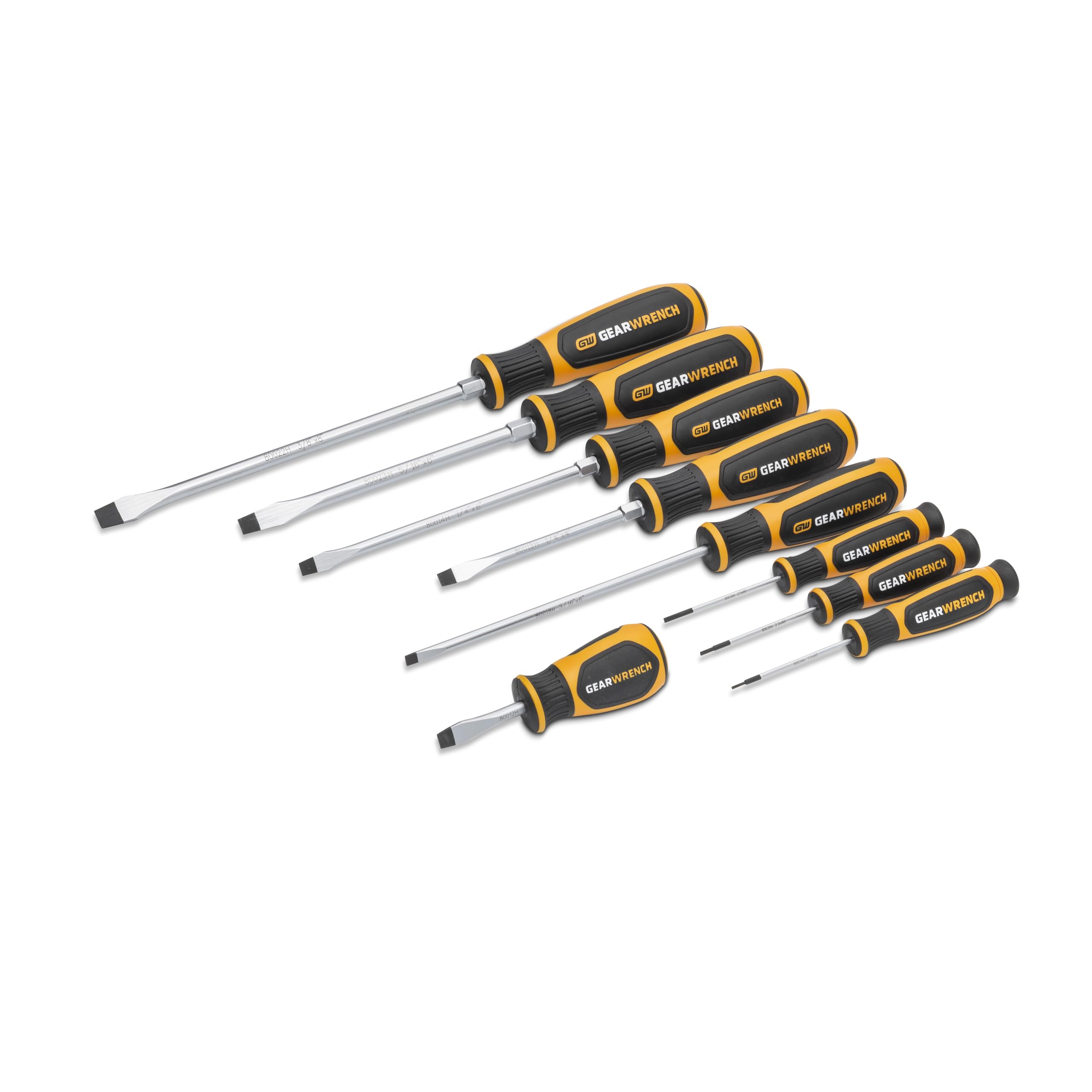 gearwrench-9-piece-slotted-dual-material-screwdriver-set-in-foam-storage-tray-gw image 2