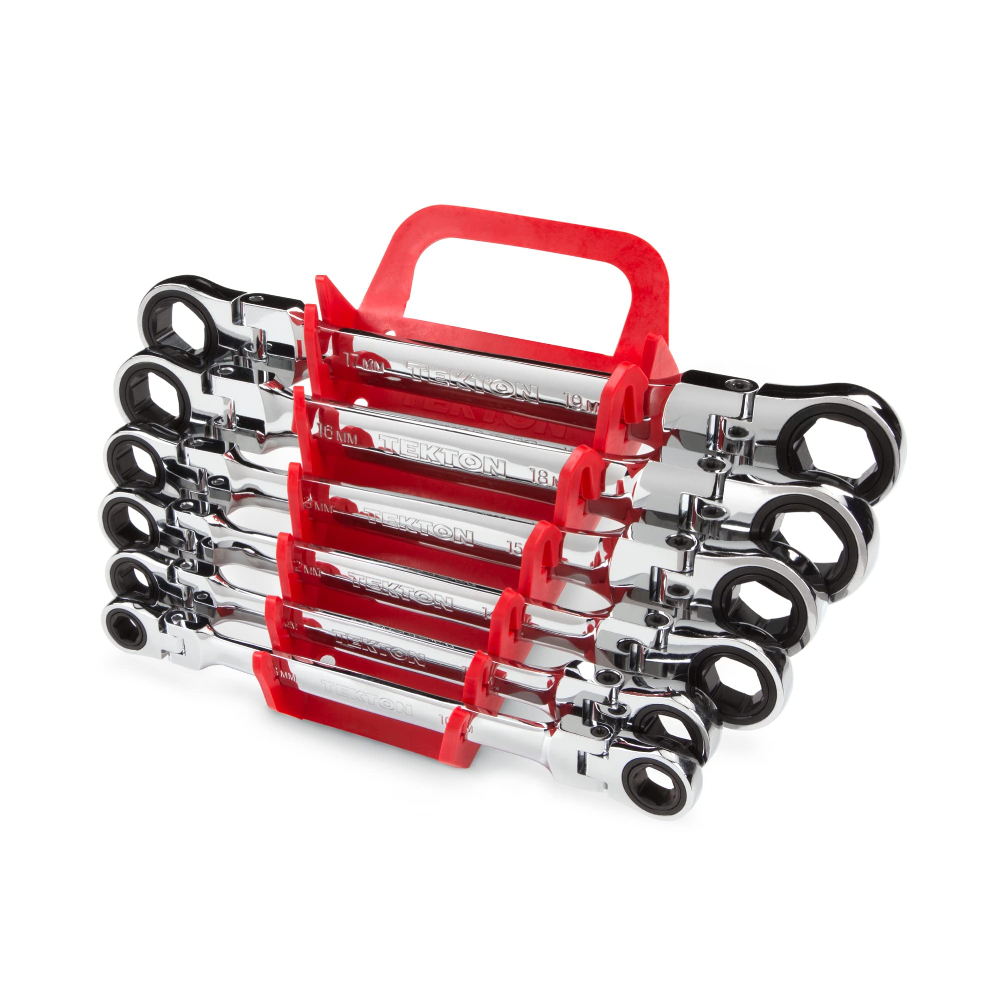 tekton-org22206-6-tool-ratcheting-box-end-wrench-holder-red-made-in-usa-folding- image 2