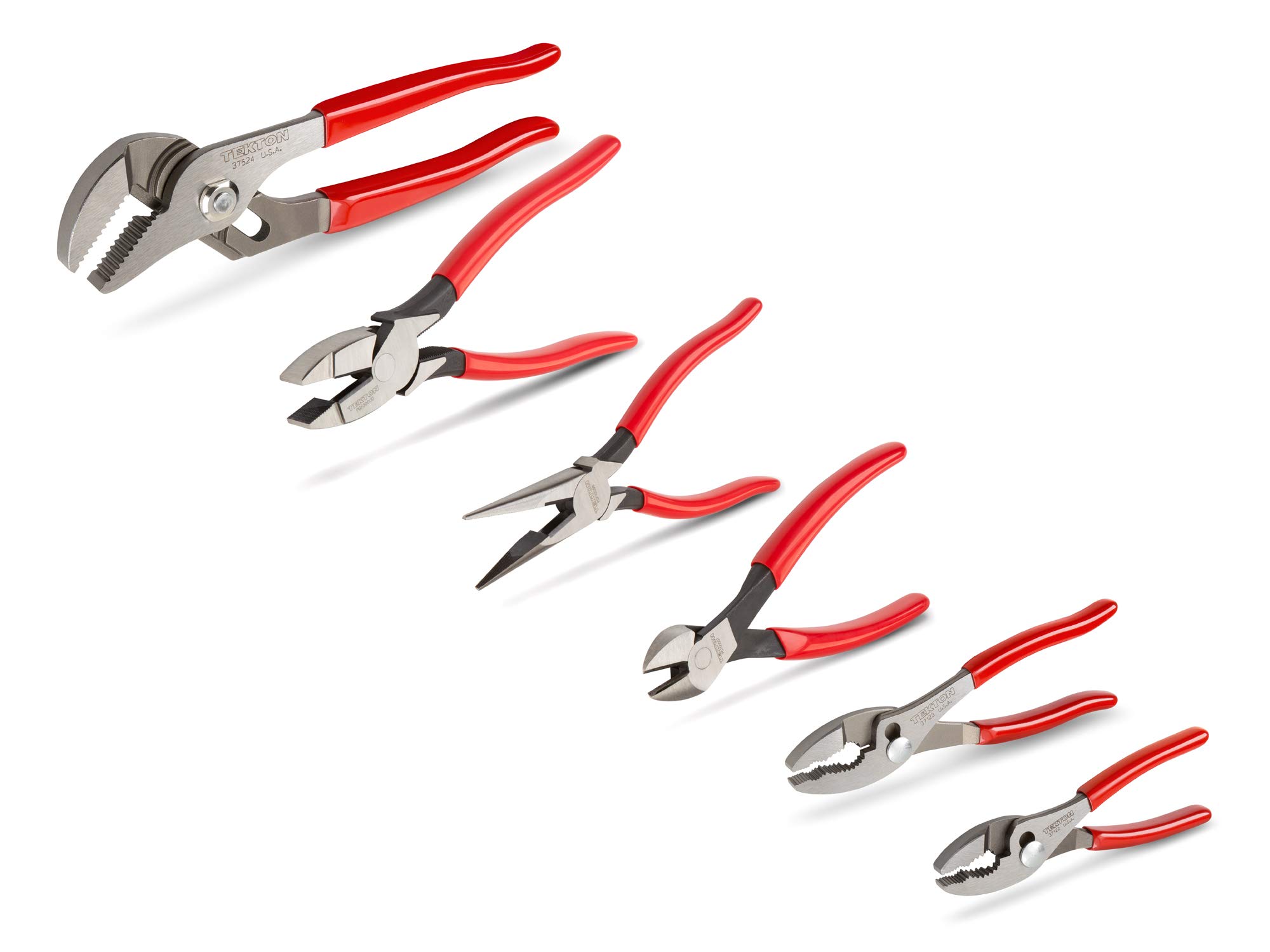 tekton-plr99020-6-piece-pliers-set-long-nose-diagonal-lineman-s-slip-joint-groov image 2