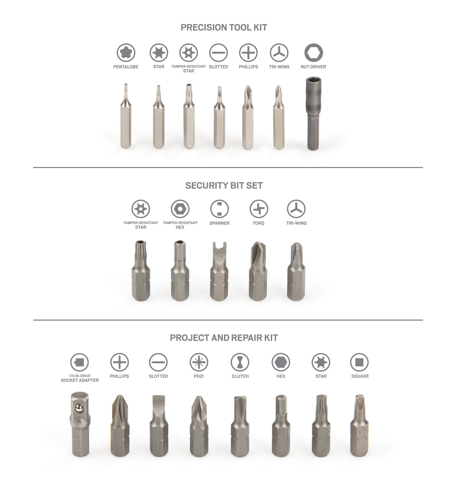 tekton-2841-everybit-ratchet-screwdriver-and-bit-set-135-piece-security-bits-pre image 2
