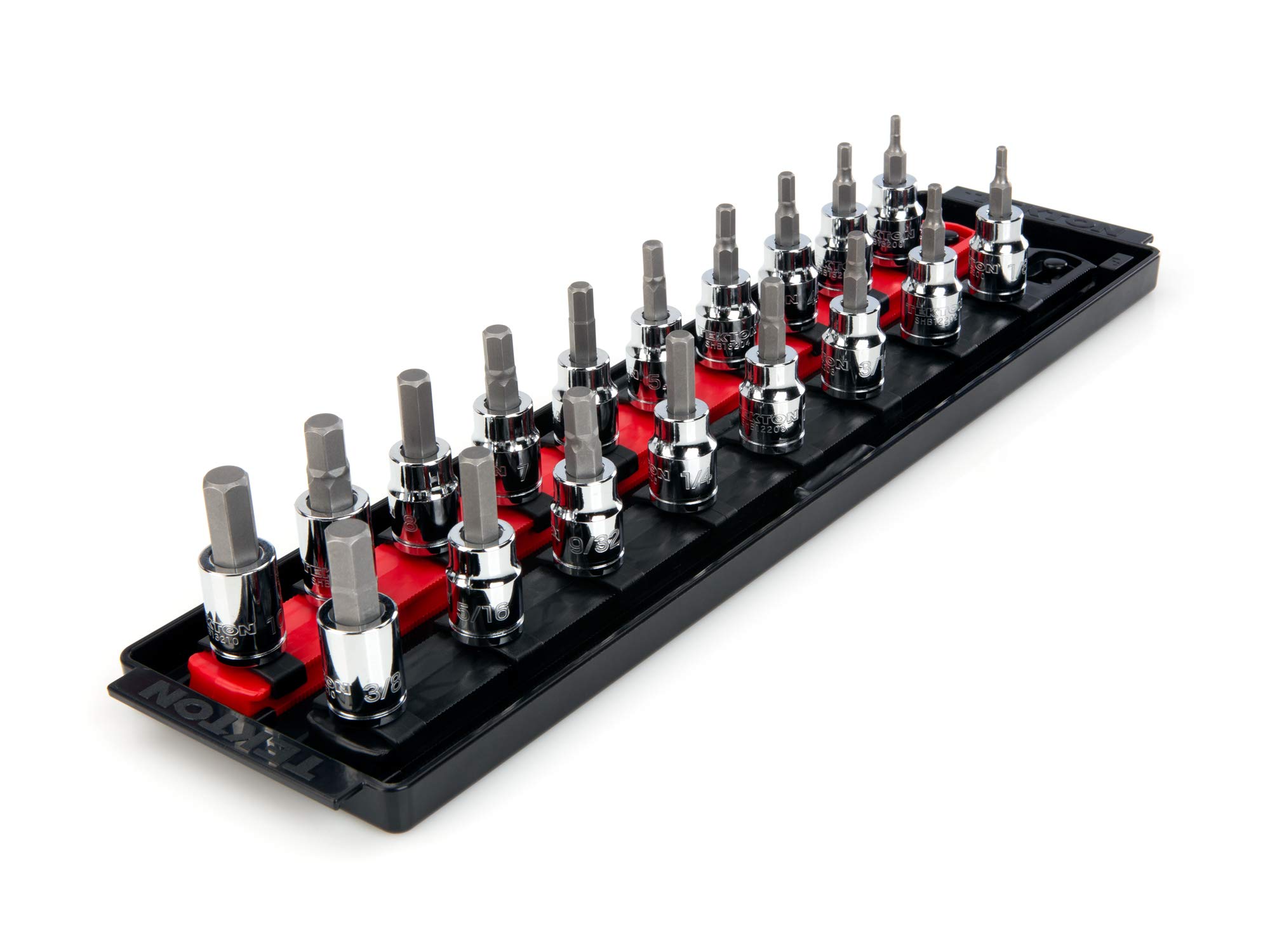 tekton-shb91201-18-piece-3-8-drive-hex-bit-socket-set-s2-steel-bits-inch-metric image 1