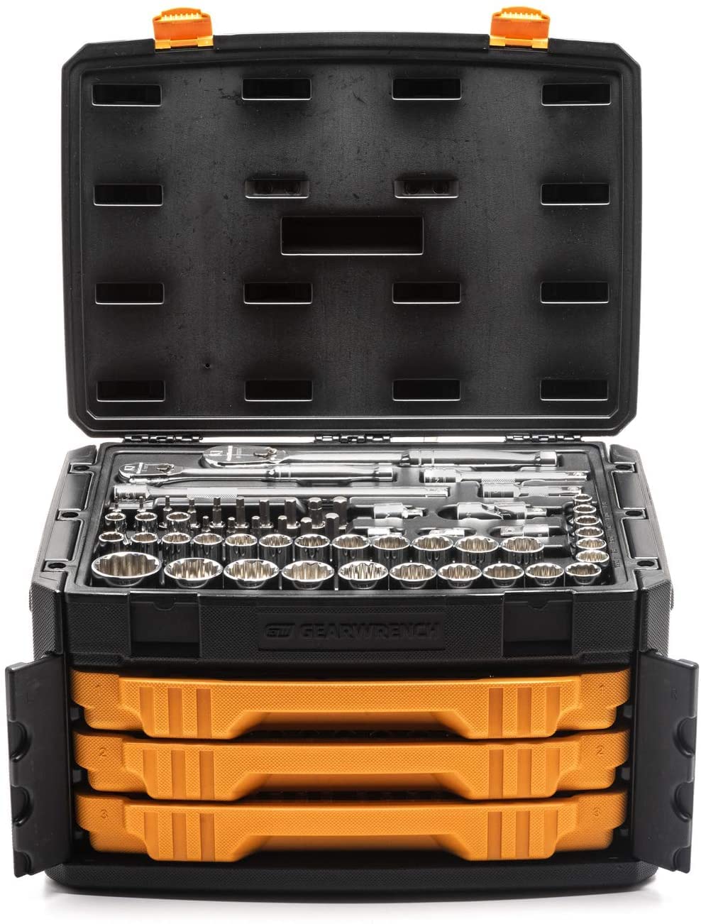 gearwrench-80972-243-pc-12-pt-mechanics-tool-set-with-90-tooth-ratchets-in-3-dra image 4