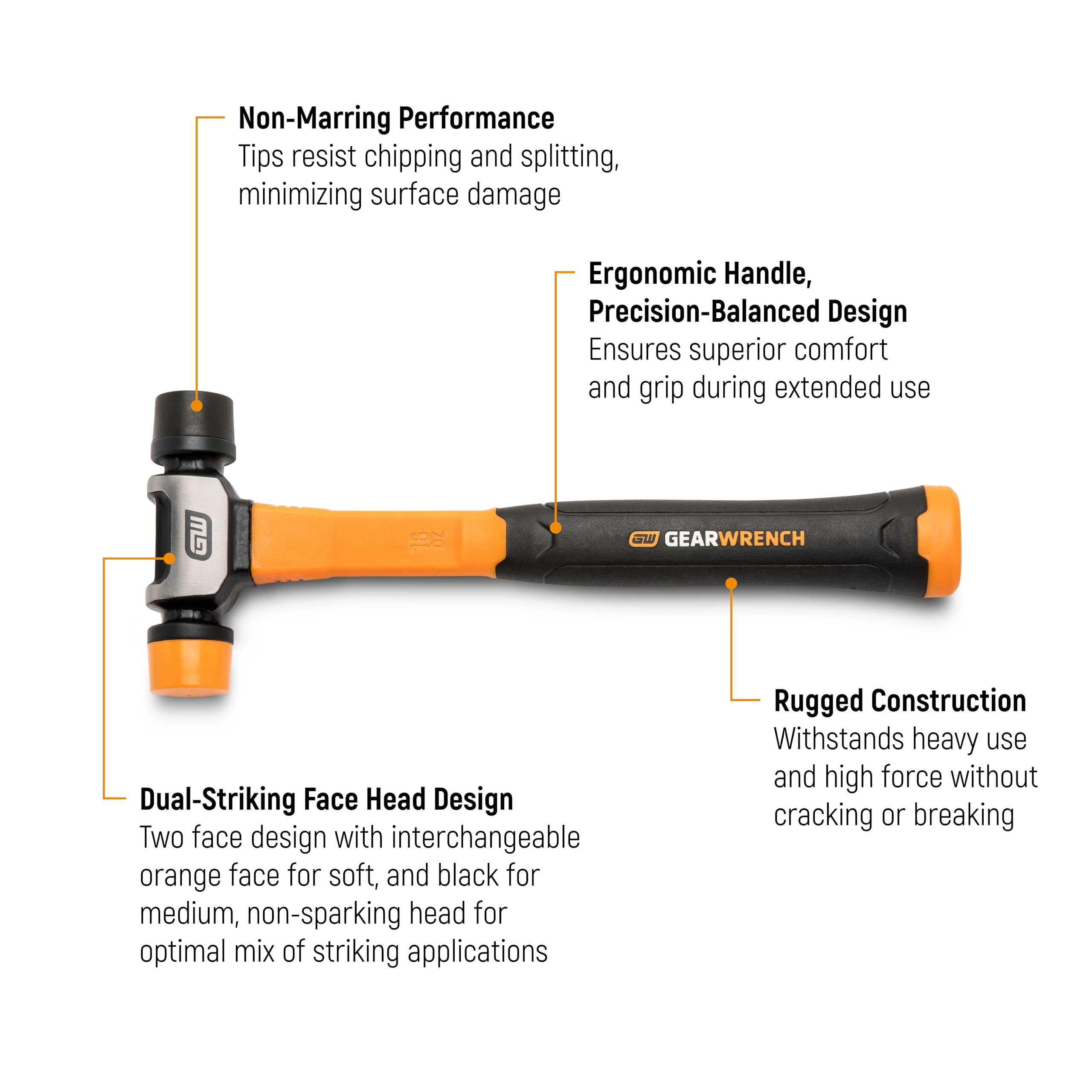 gearwrench-gwhst16-16-oz-soft-face-hammer-with-steel-handle-non-marring-dual-fac image 2