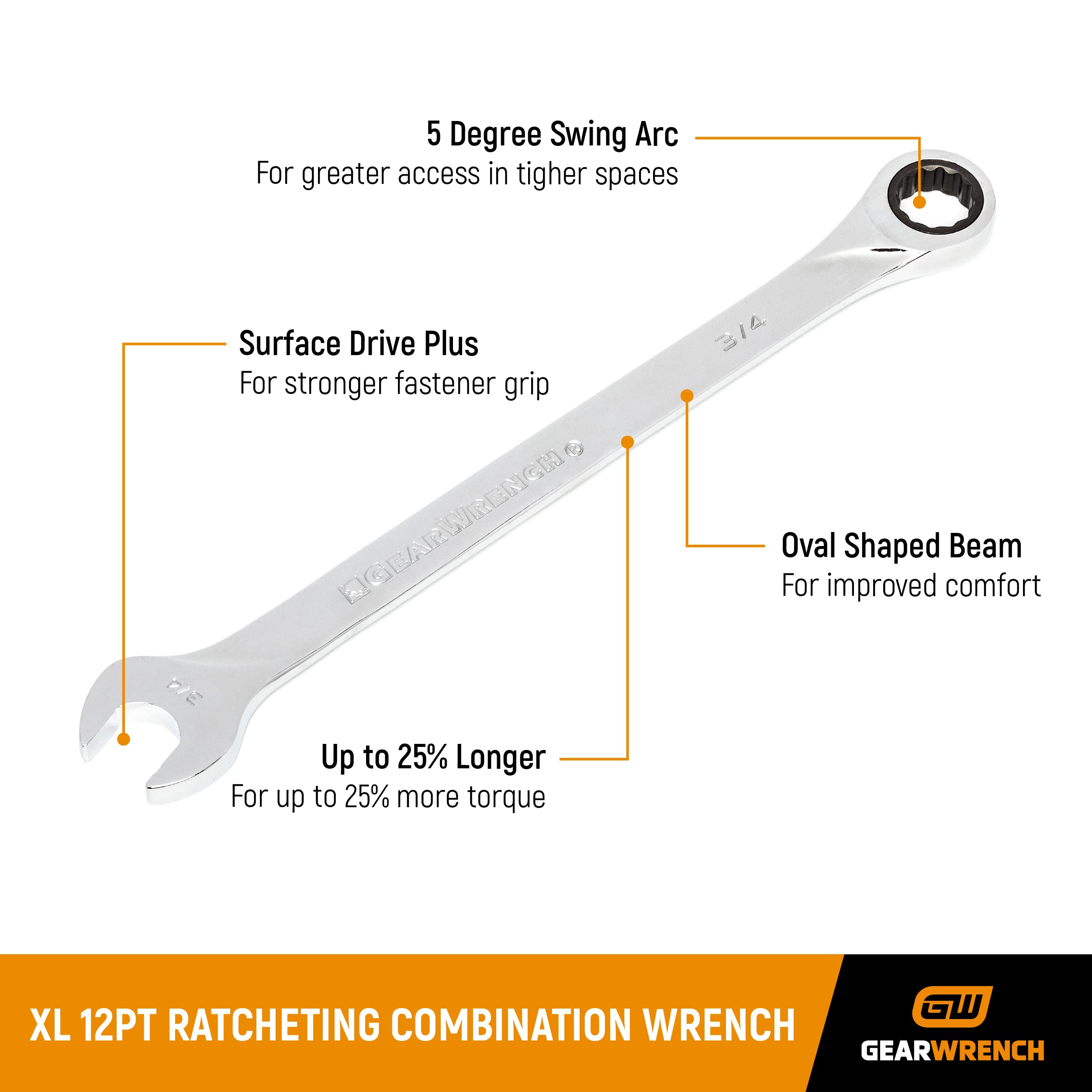 gearwrench-85199-xl-ratcheting-combination-sae-wrench-set-13-piece-12-point image 3