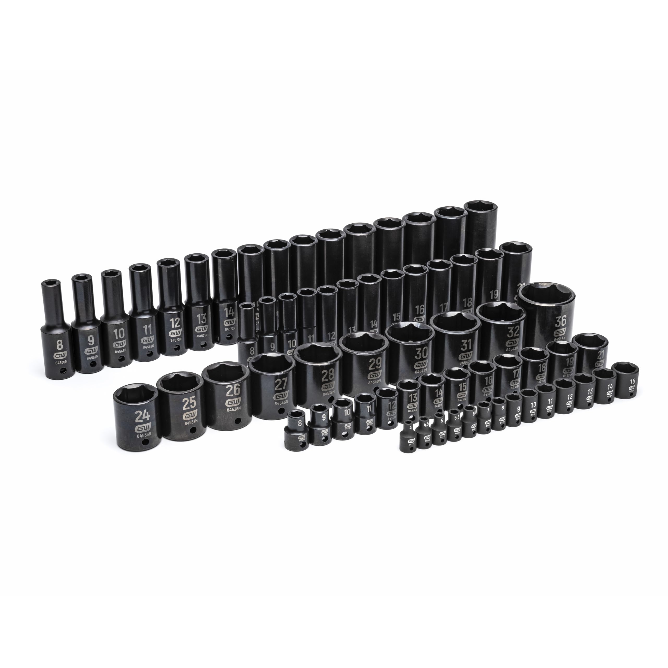 gearwrench-gwmsiskmm-66-piece-1-4-3-8-1-2-drive-6-point-metric-impact-socket-set image 2