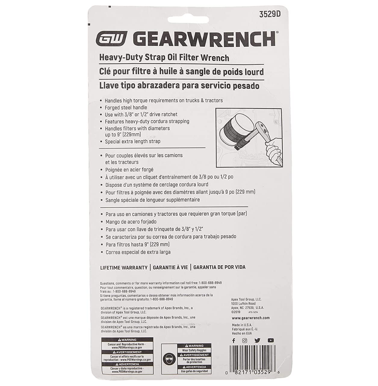 gearwrench-3529d-heavy-duty-oil-filter-strap-wrench-3-8-1-2-drive-nylon-strap-fi image 7