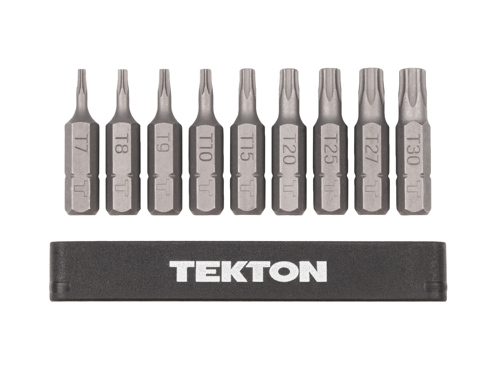 tekton-dzt93001-1-4-inch-star-bit-set-with-rail-9-piece-t7-t30-30-mm-extra-long- image 2