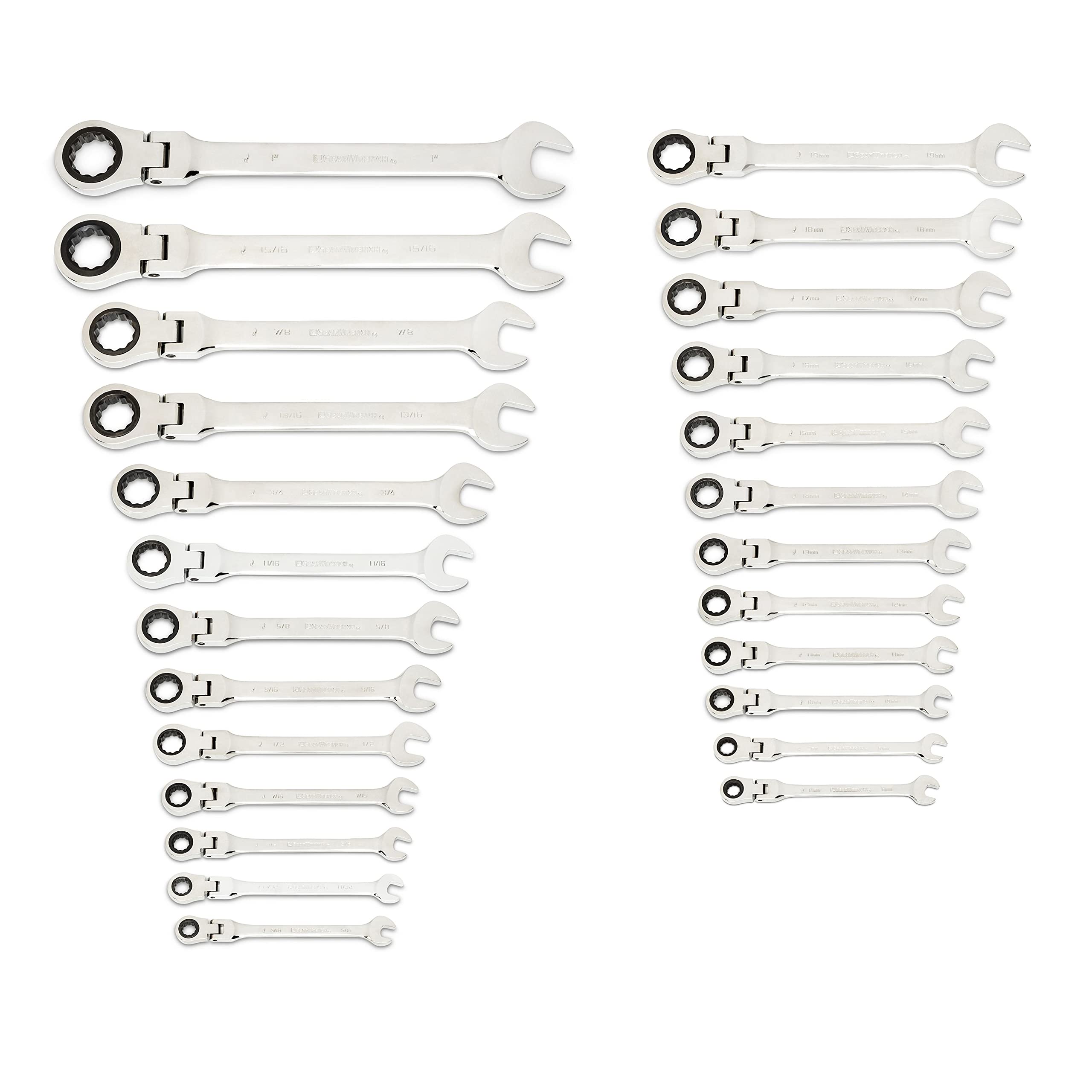 gearwrench-86730-25-piece-flex-combination-ratcheting-wrench-set-sae-metric-72-t image 2