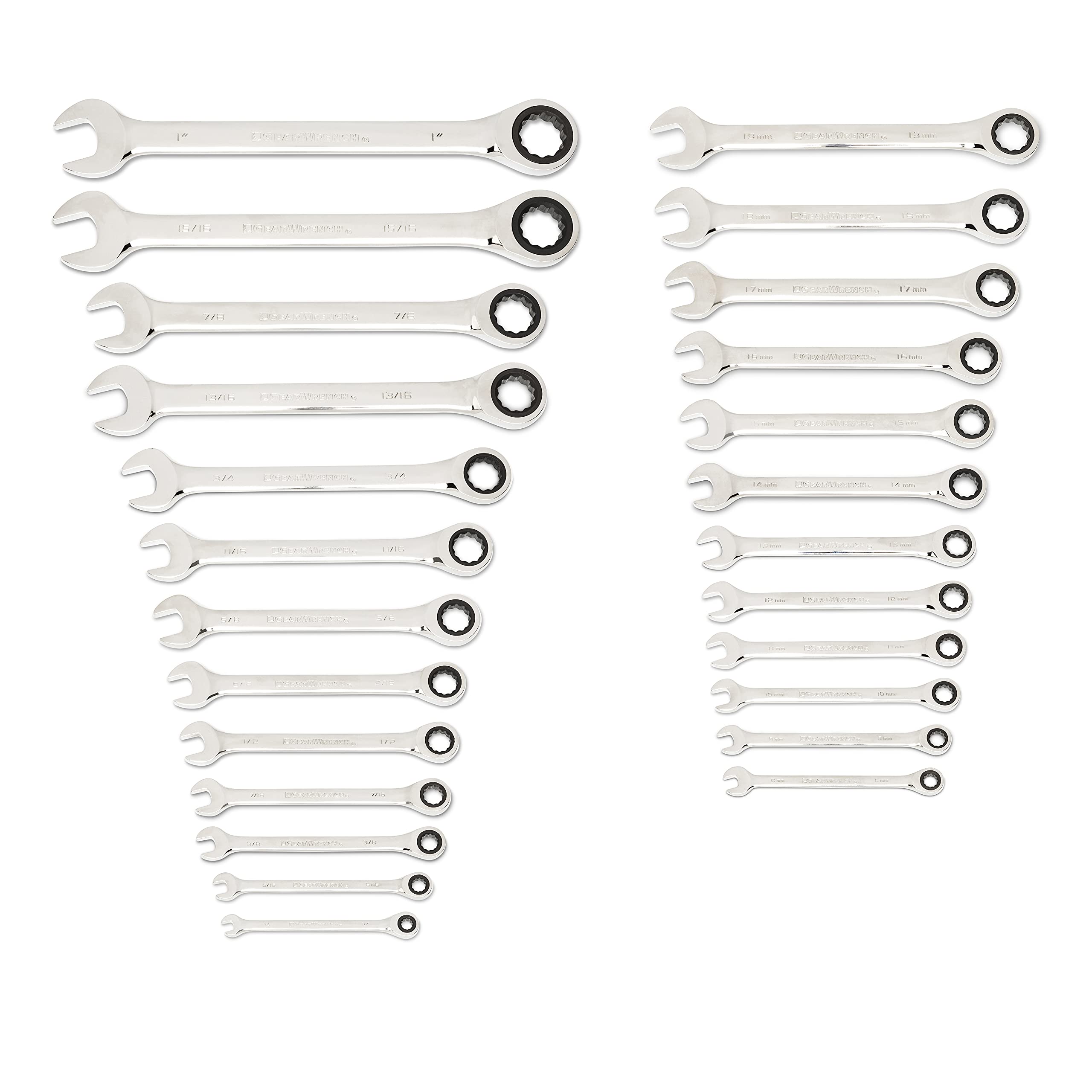 gearwrench-86700-25-pc-combination-ratcheting-wrench-set-sae-metric image 2