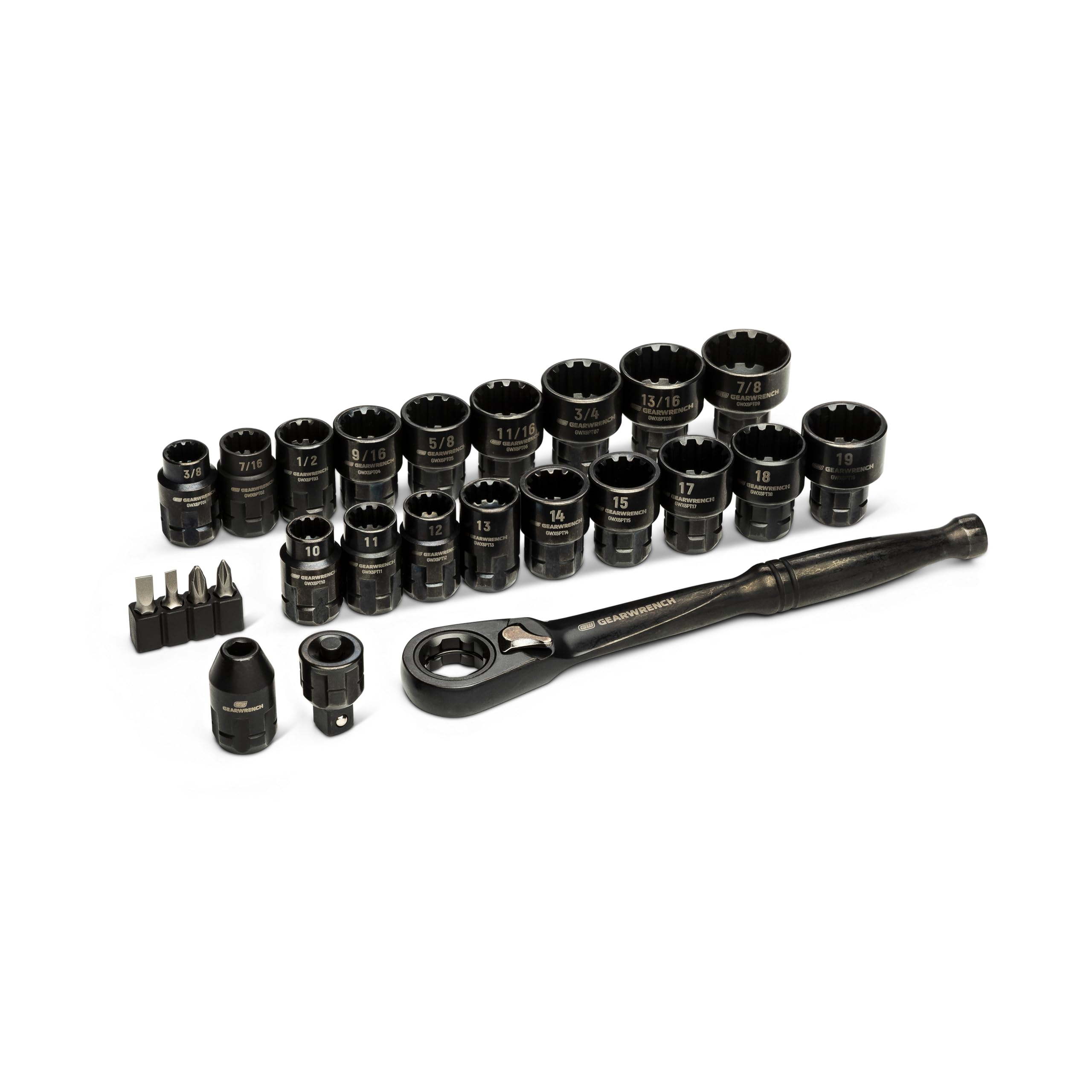 gearwrench-25-piece-3-8-drive-pass-thru-ratchet-and-socket-set-gwx6pt25-sae-metr image 1