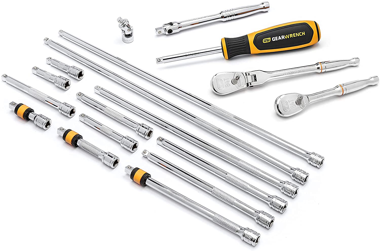 gearwrench-89075-18-piece-1-4-drive-flex-ratchet-drive-tool-accessory-set image 1