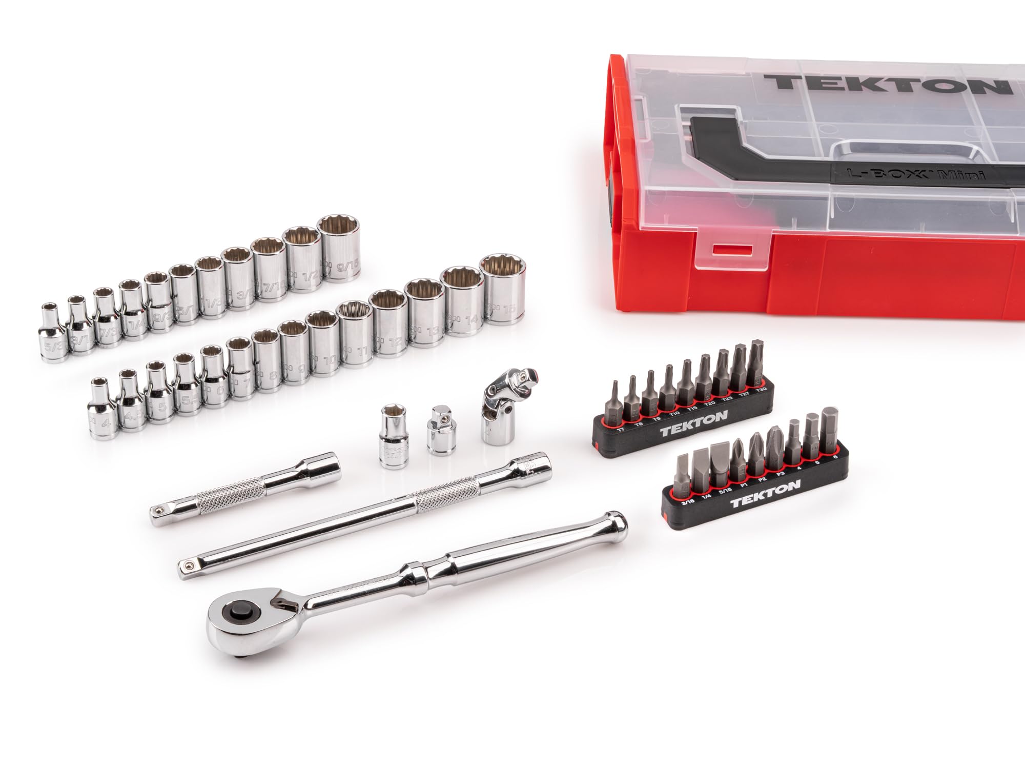 tekton-skt06301-1-4-inch-drive-12-point-socket-bit-and-ratchet-set-49-piece-5-32 image 4
