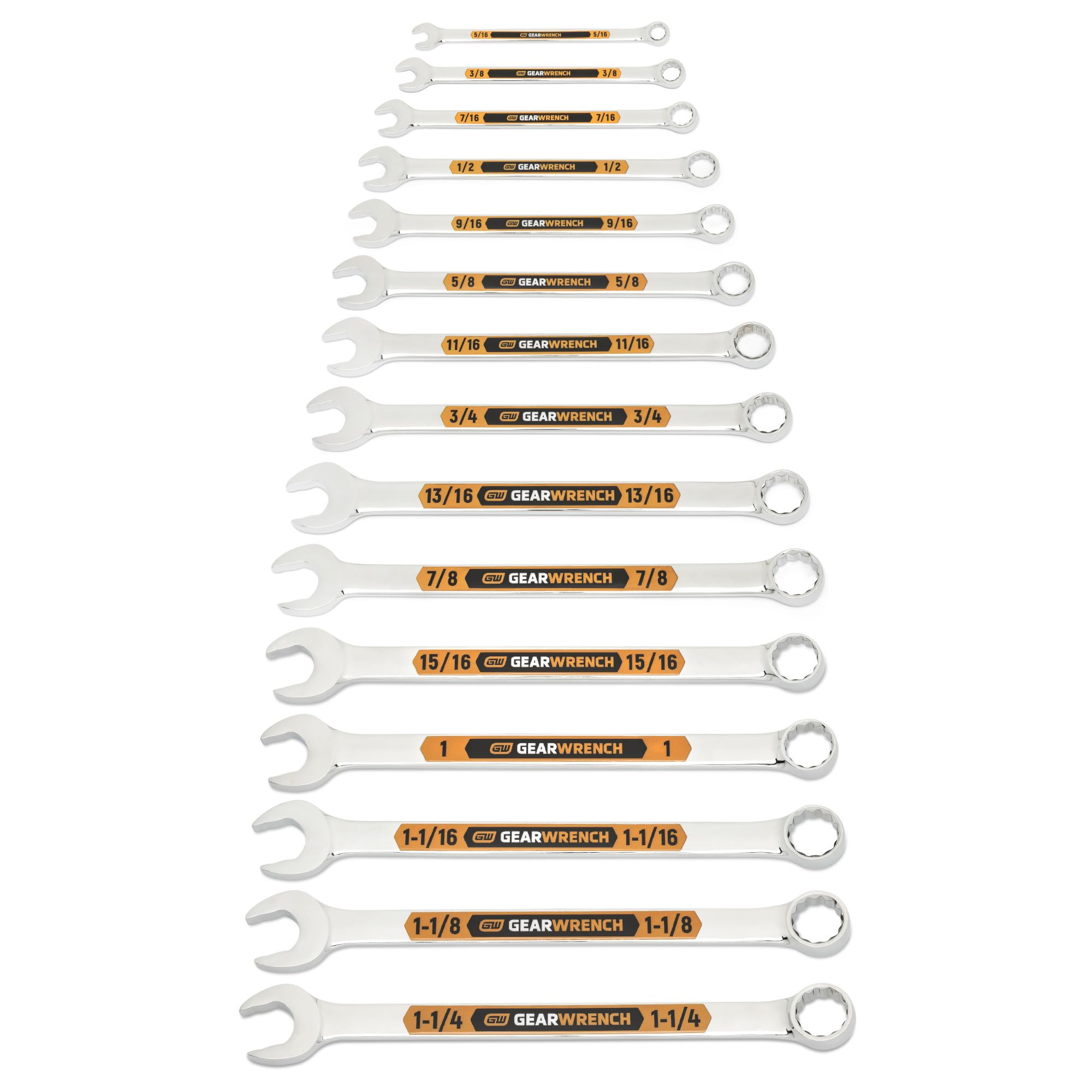 gearwrench-81918h-15-piece-12-point-sae-hi-viz-long-pattern-combination-wrench-s image 1