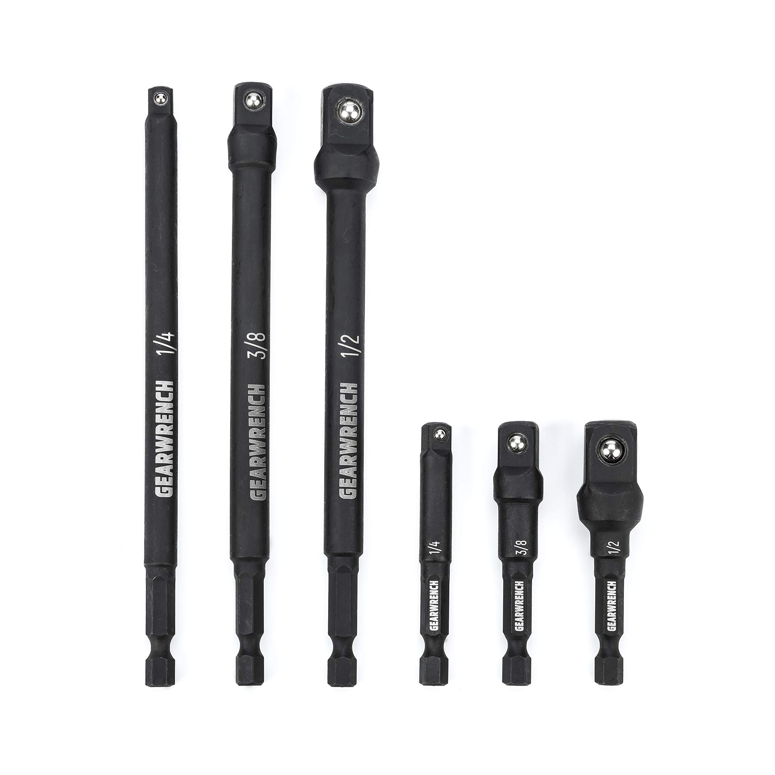 gearwrench-84971a-02-6-piece-1-4-drive-hex-shank-impact-socket-extension-set image 2