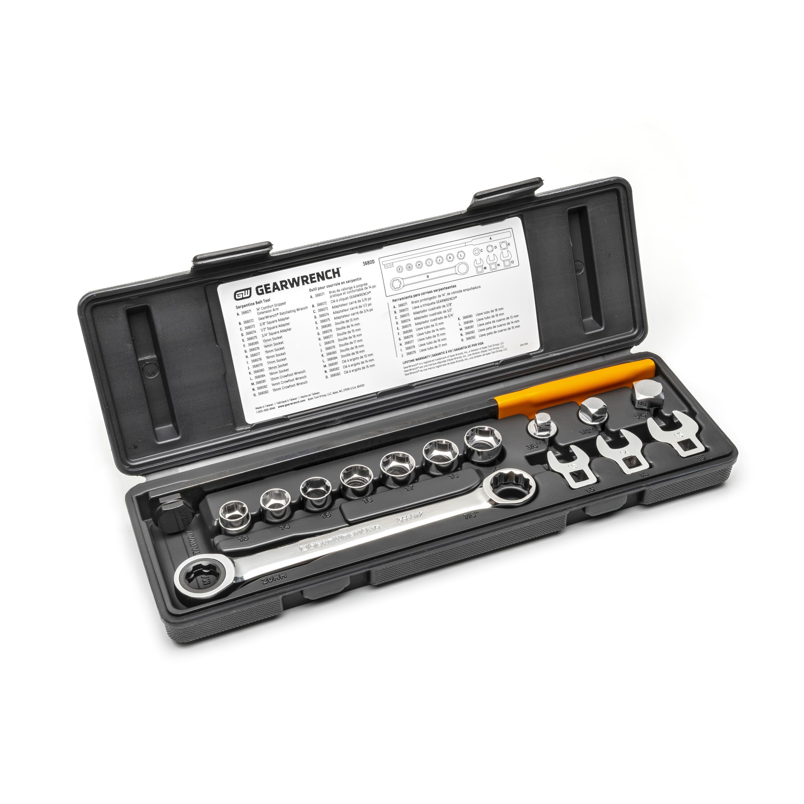 gearwrench-3680d-15-piece-ratcheting-serpentine-belt-tool-set image 2