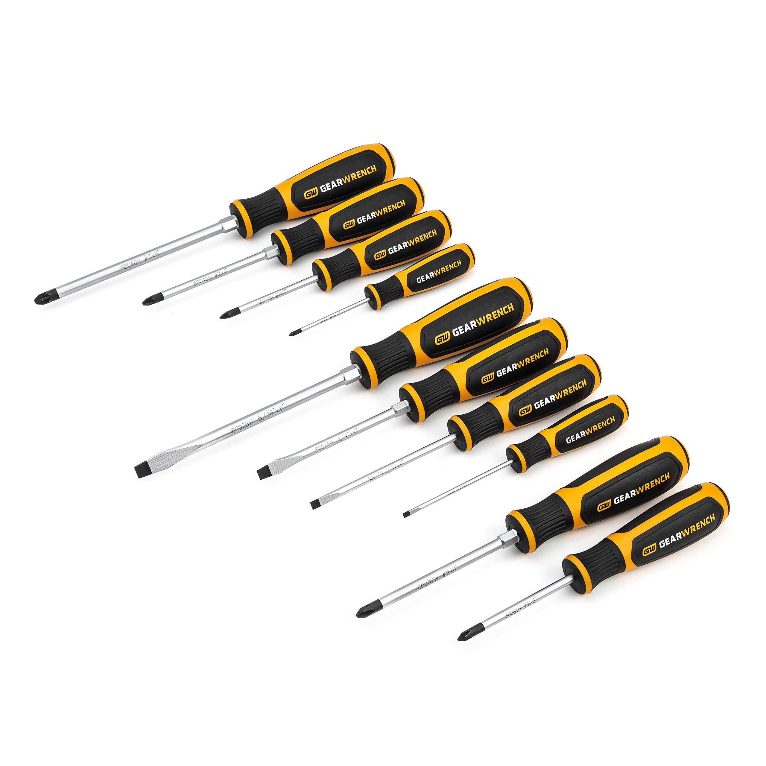gearwrench-80060h-10-piece-phillips-slotted-pozidriv-dual-material-screwdriver-s image 1
