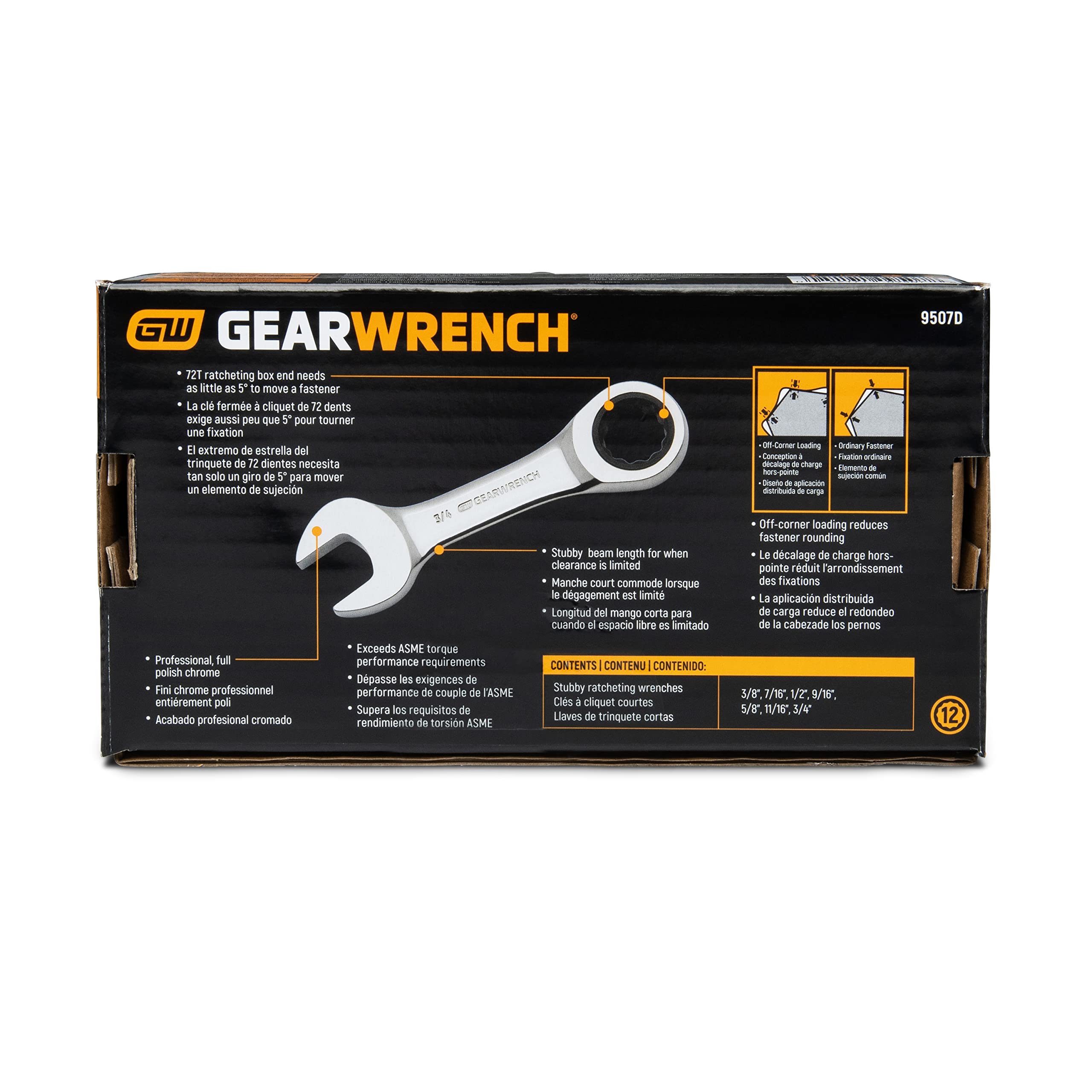 gearwrench-9507d-7-piece-12-point-stubby-ratcheting-combination-wrench-set-sae image 6