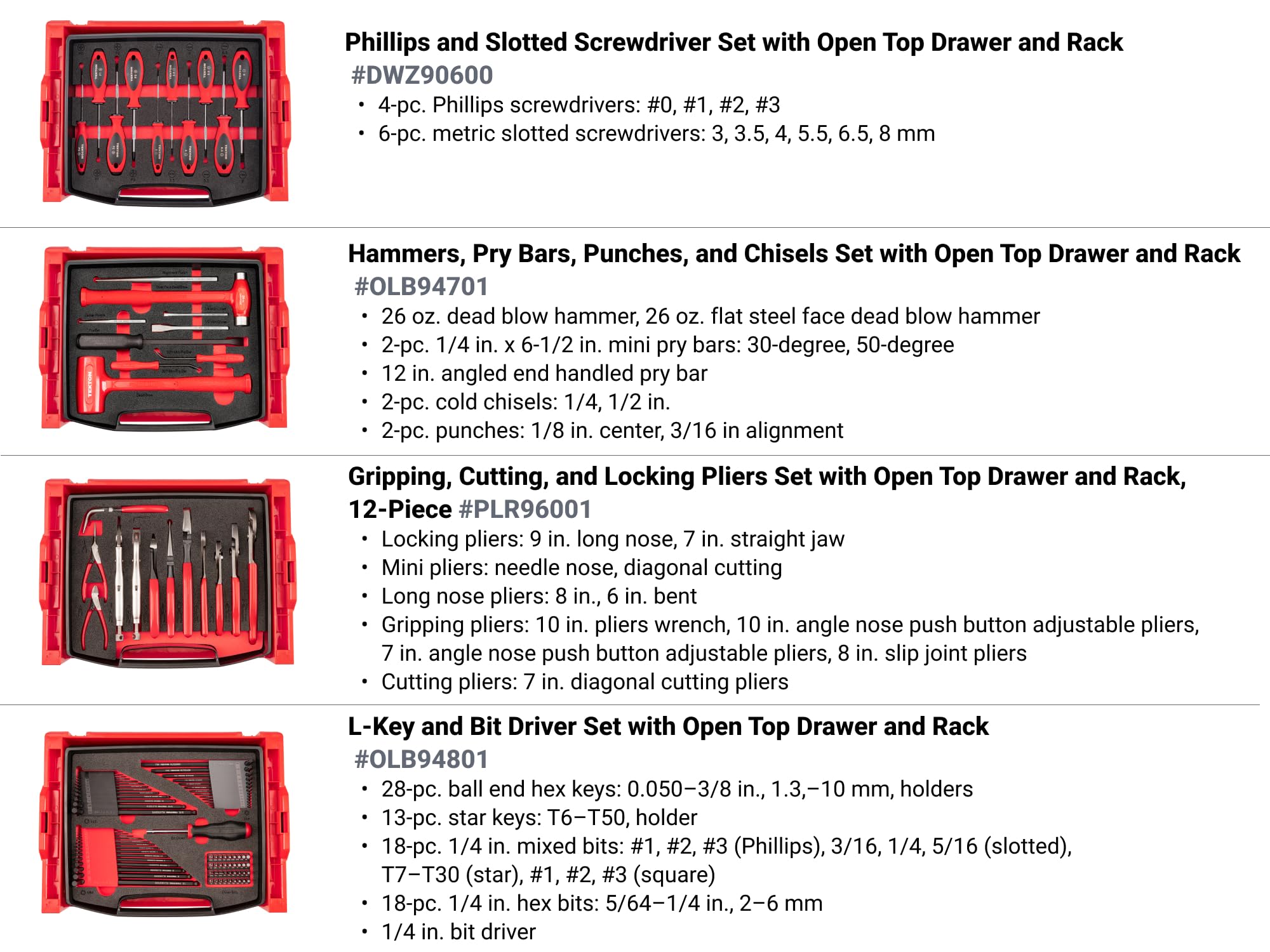 tekton-olb99007-248-piece-tool-set-in-modular-stacking-tool-cart image 3