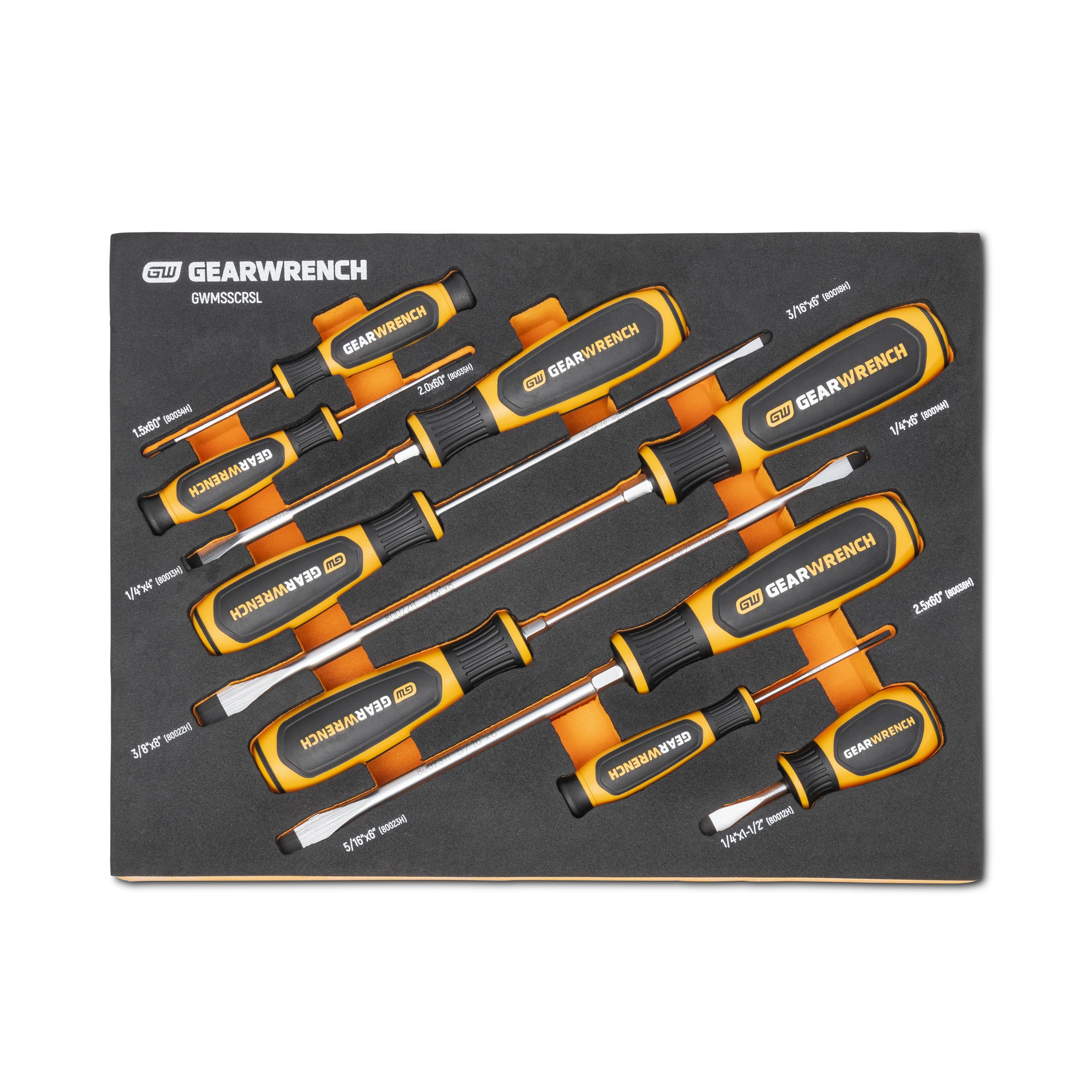 gearwrench-9-piece-slotted-dual-material-screwdriver-set-in-foam-storage-tray-gw image 1