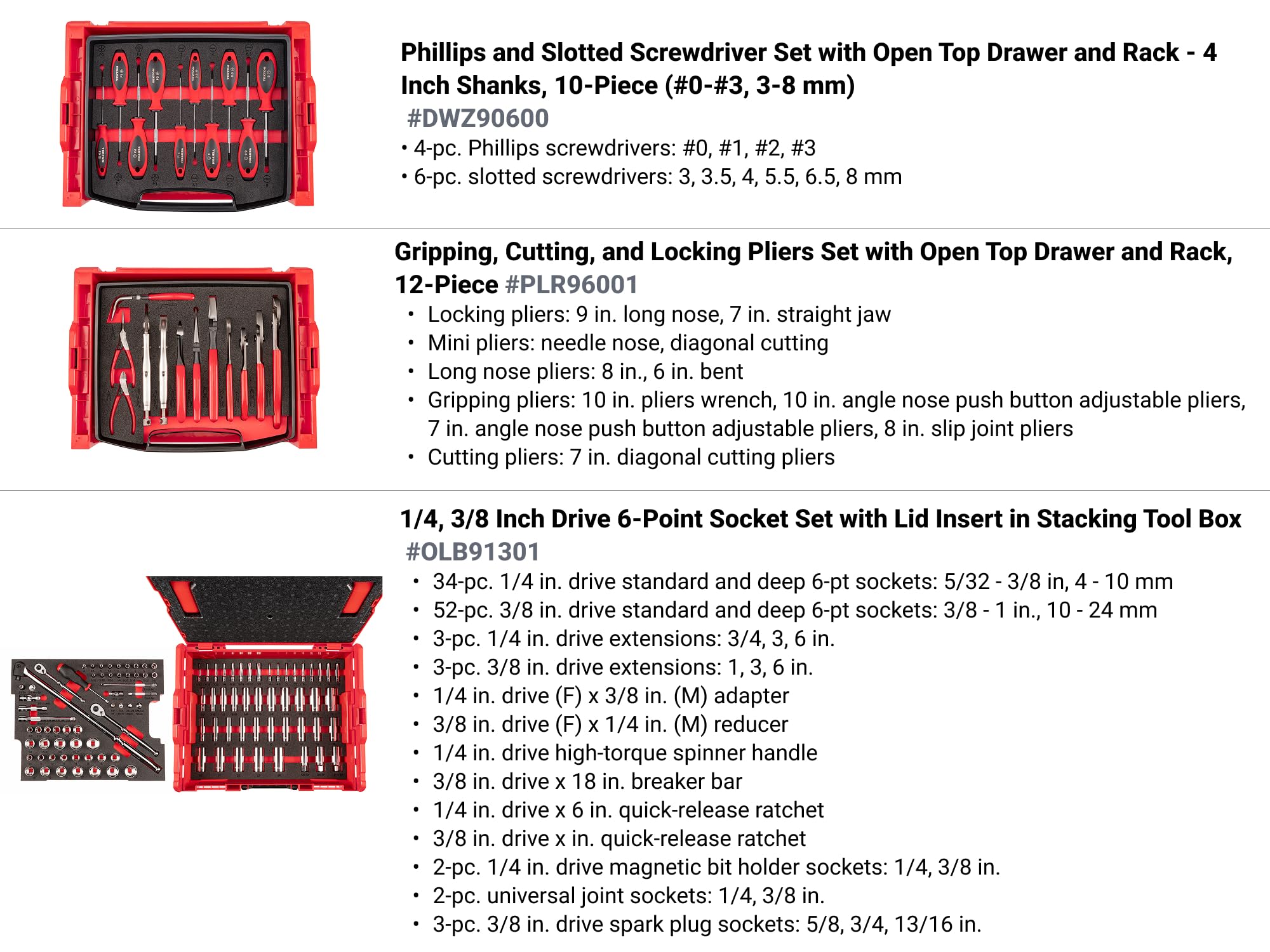 tekton-olb99006-1-4-and-3-8-inch-drive-6-point-socket-set-with-screwdrivers-and- image 3