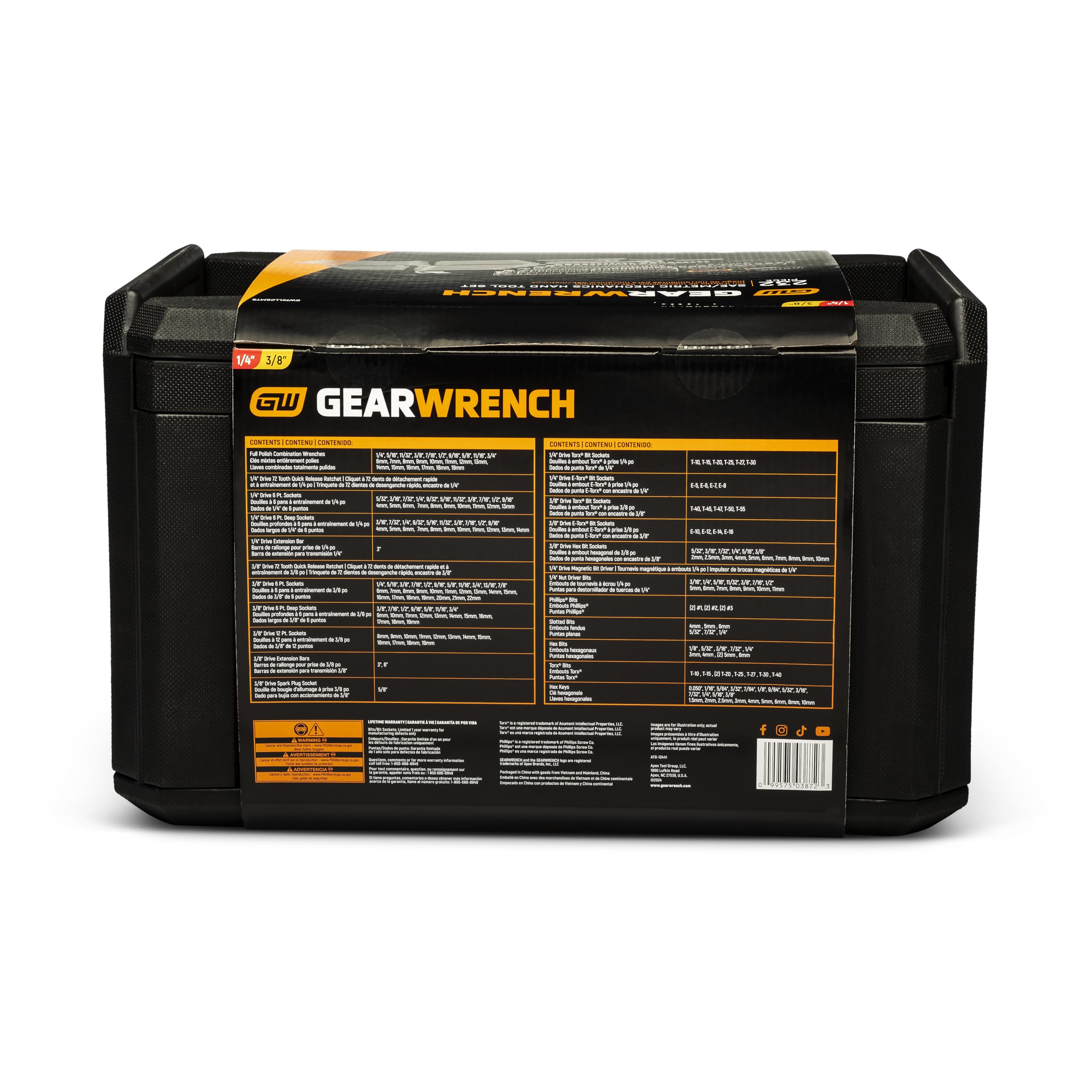 gearwrench-gw72llcbmts-232-piece-1-4-and-3-8-drive-metric-sae-mechanics-tool-set image 7