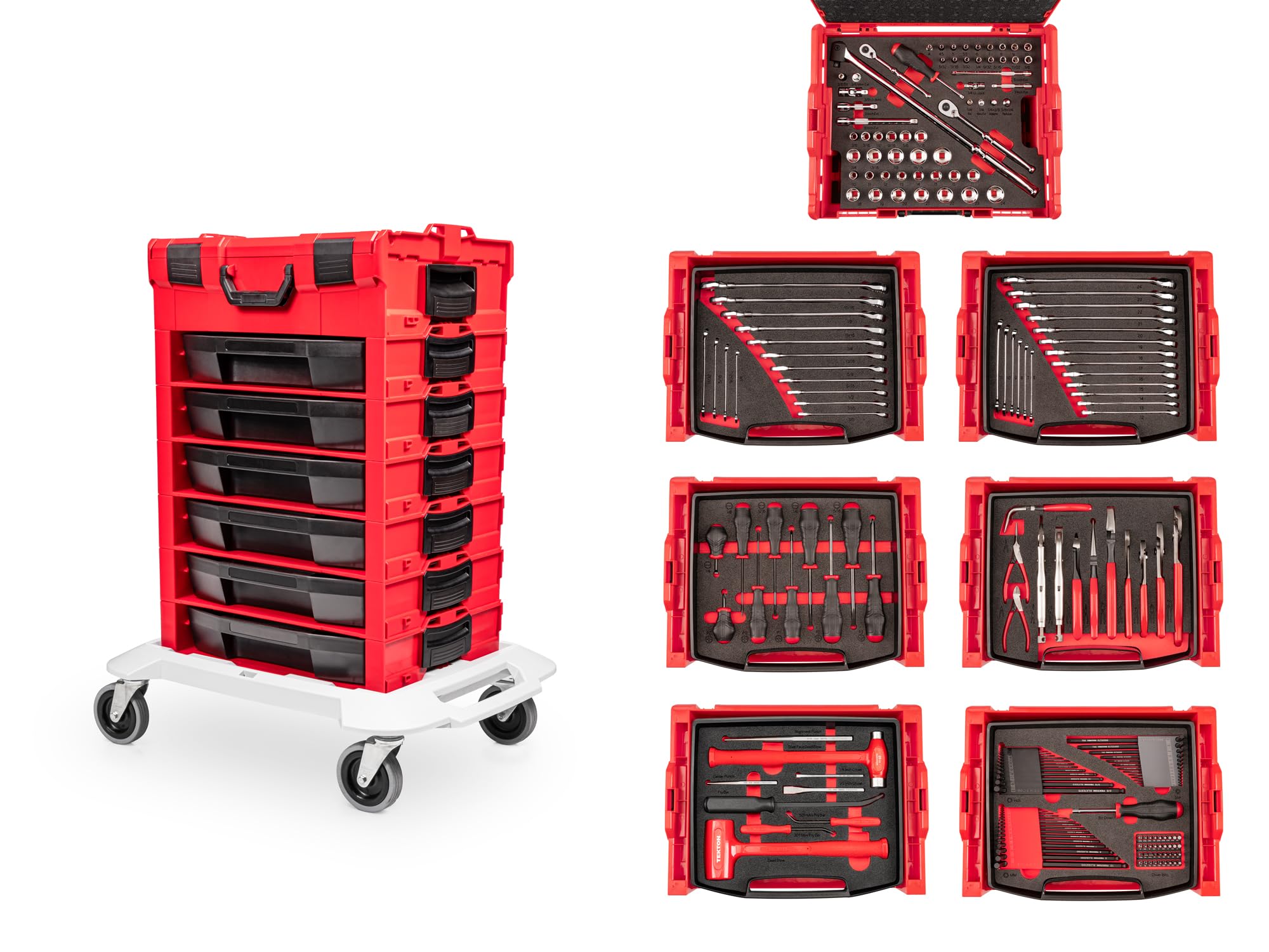 tekton-olb99003-248-piece-tool-set-in-modular-stacking-l-boxx-tool-cart image 1