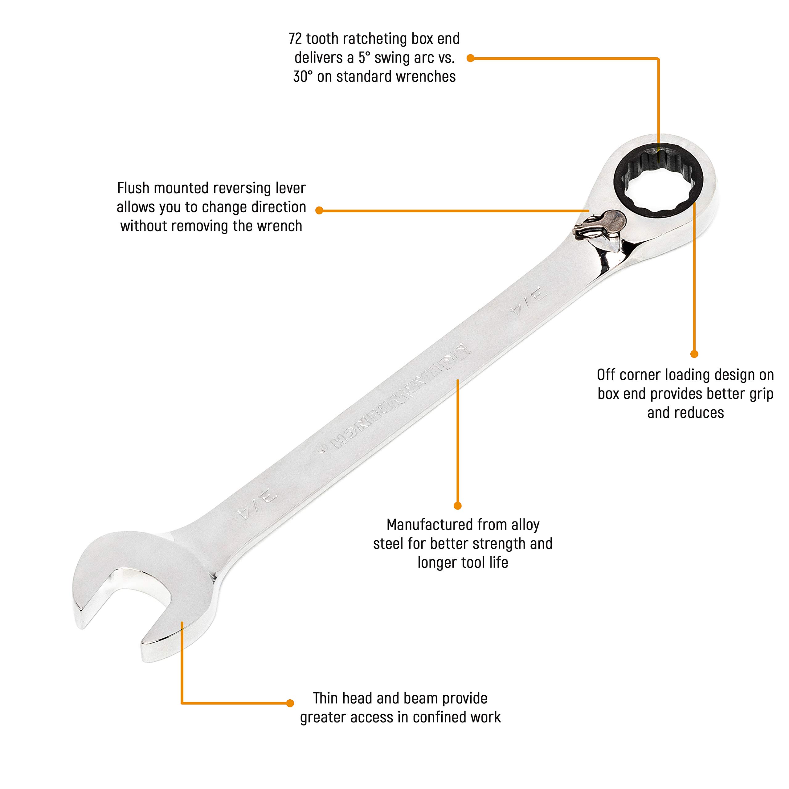 gearwrench-9614n-14mm-12-point-reversible-ratcheting-combination-wrench image 2