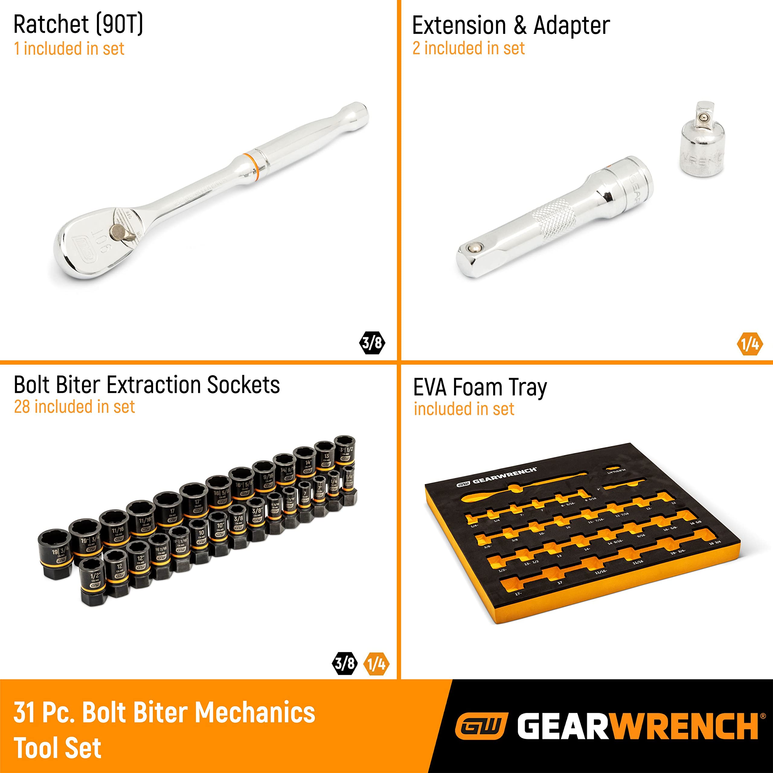 gearwrench-86525-31-piece-bolt-biter-ratchet-socket-set-dual-sized-sae-mm-damage image 2